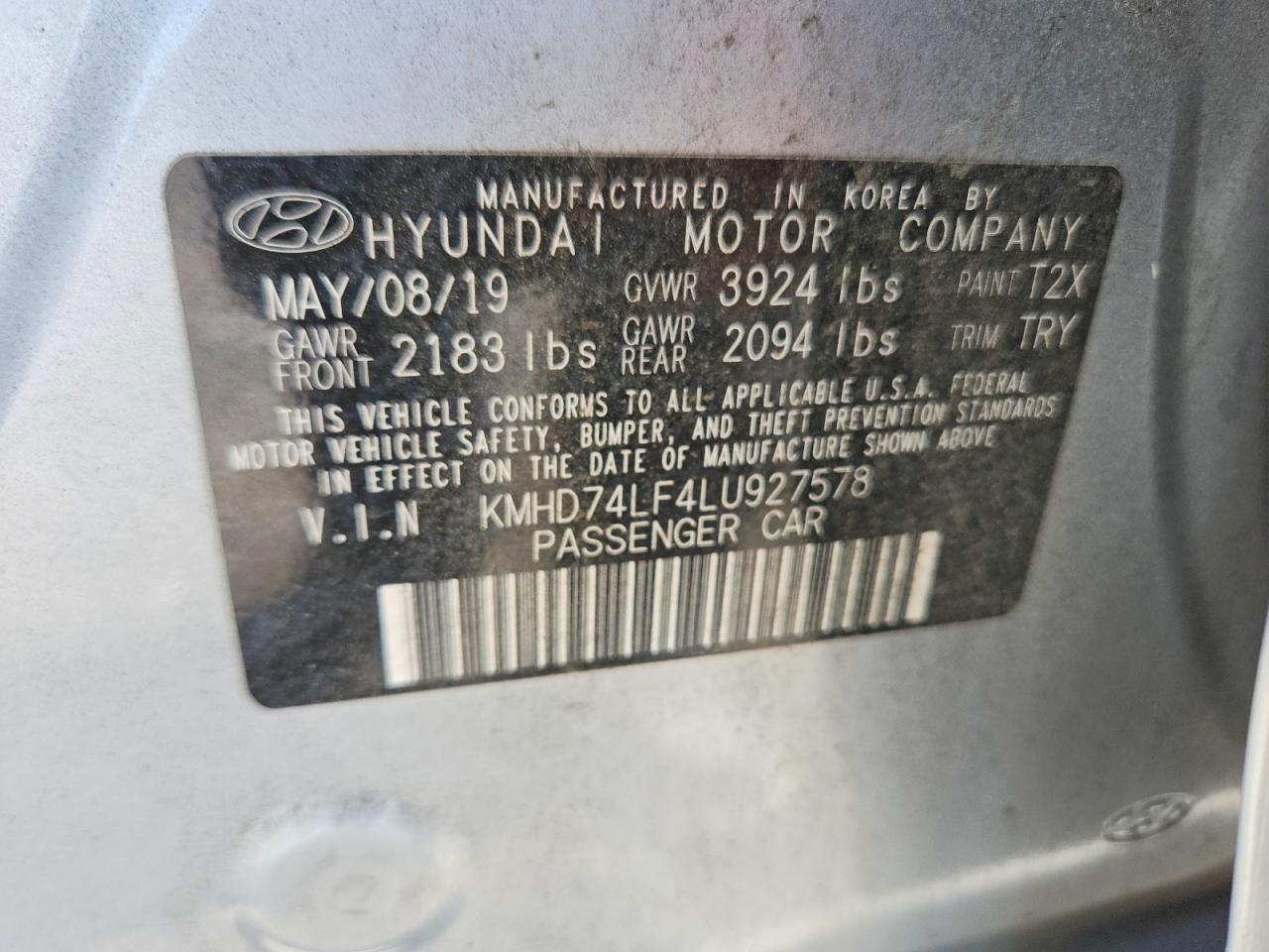 2020 Hyundai Elantra Se Silver vin: KMHD74LF4LU927578