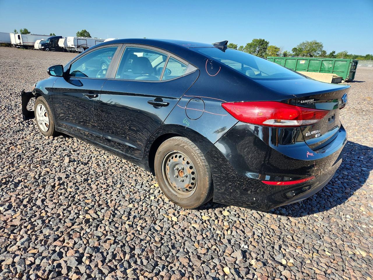 2017 Hyundai Elantra Se Черный vin: KMHD74LF7HU114811
