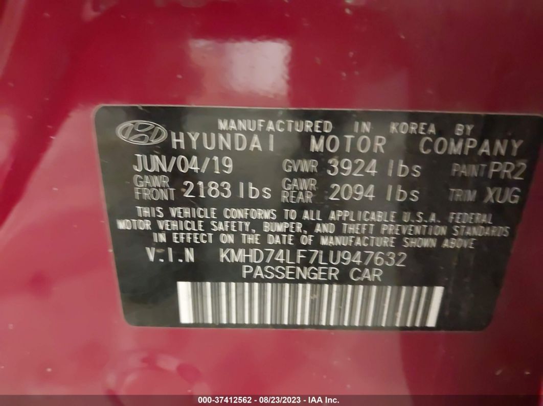 2020 Hyundai Elantra Se Red vin: KMHD74LF7LU947632
