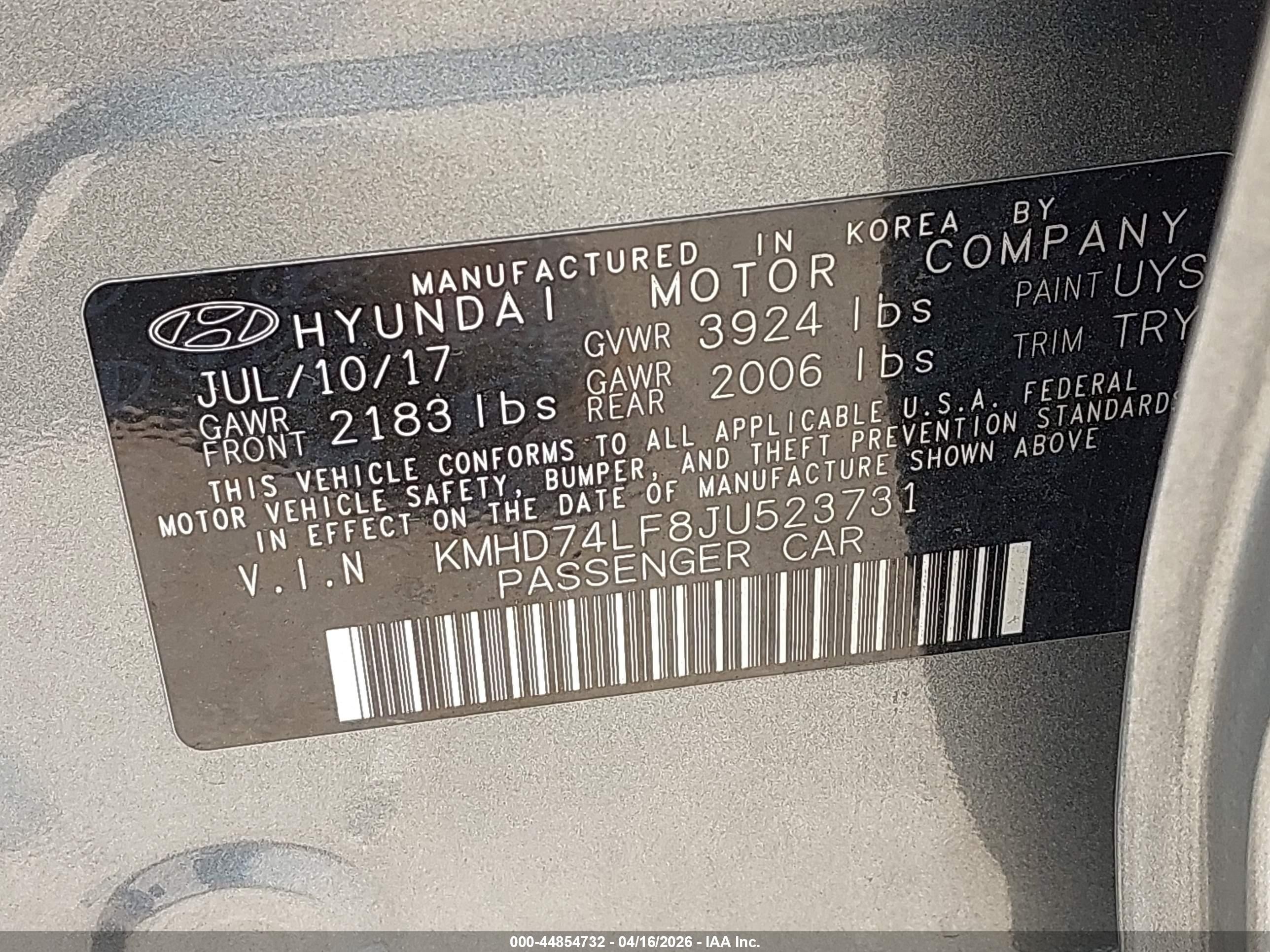 2018 Hyundai Elantra Se Gray vin: KMHD74LF8JU523731