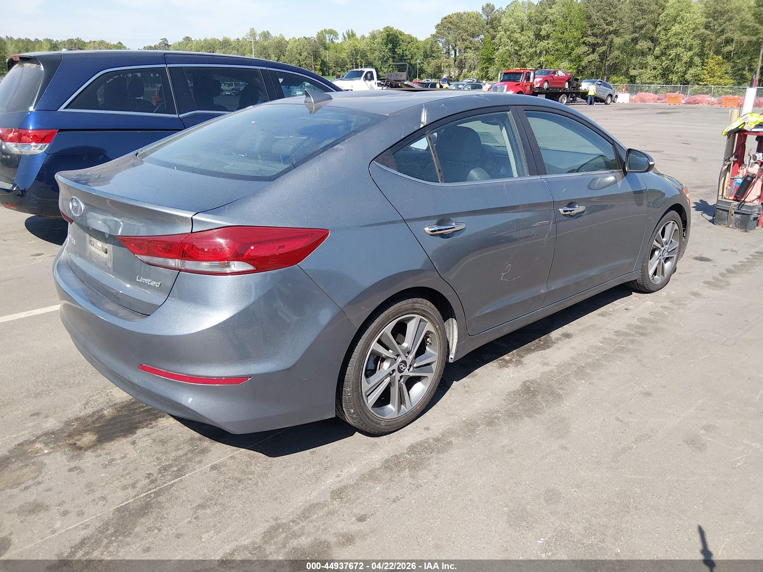 2017 Hyundai Elantra Limited Серый vin: KMHD84LF0HU209272