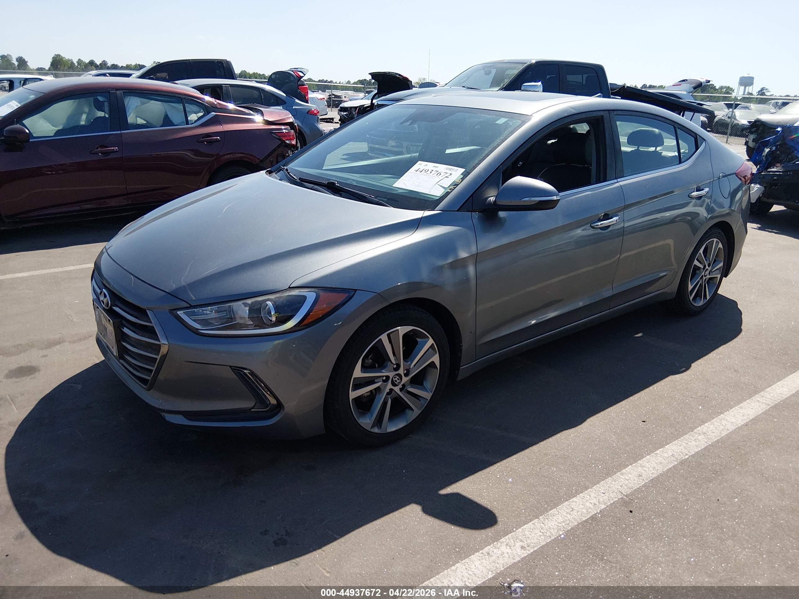 2017 Hyundai Elantra Limited Серый vin: KMHD84LF0HU209272