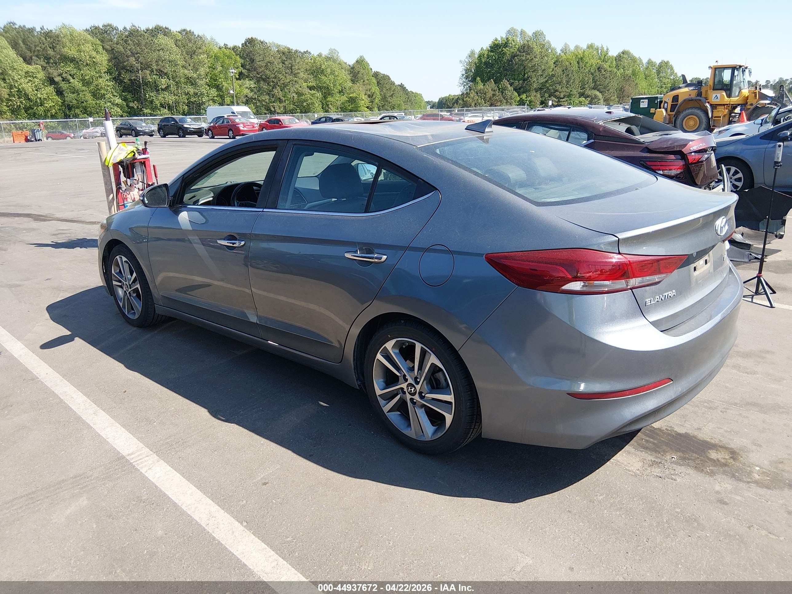 2017 Hyundai Elantra Limited Серый vin: KMHD84LF0HU209272