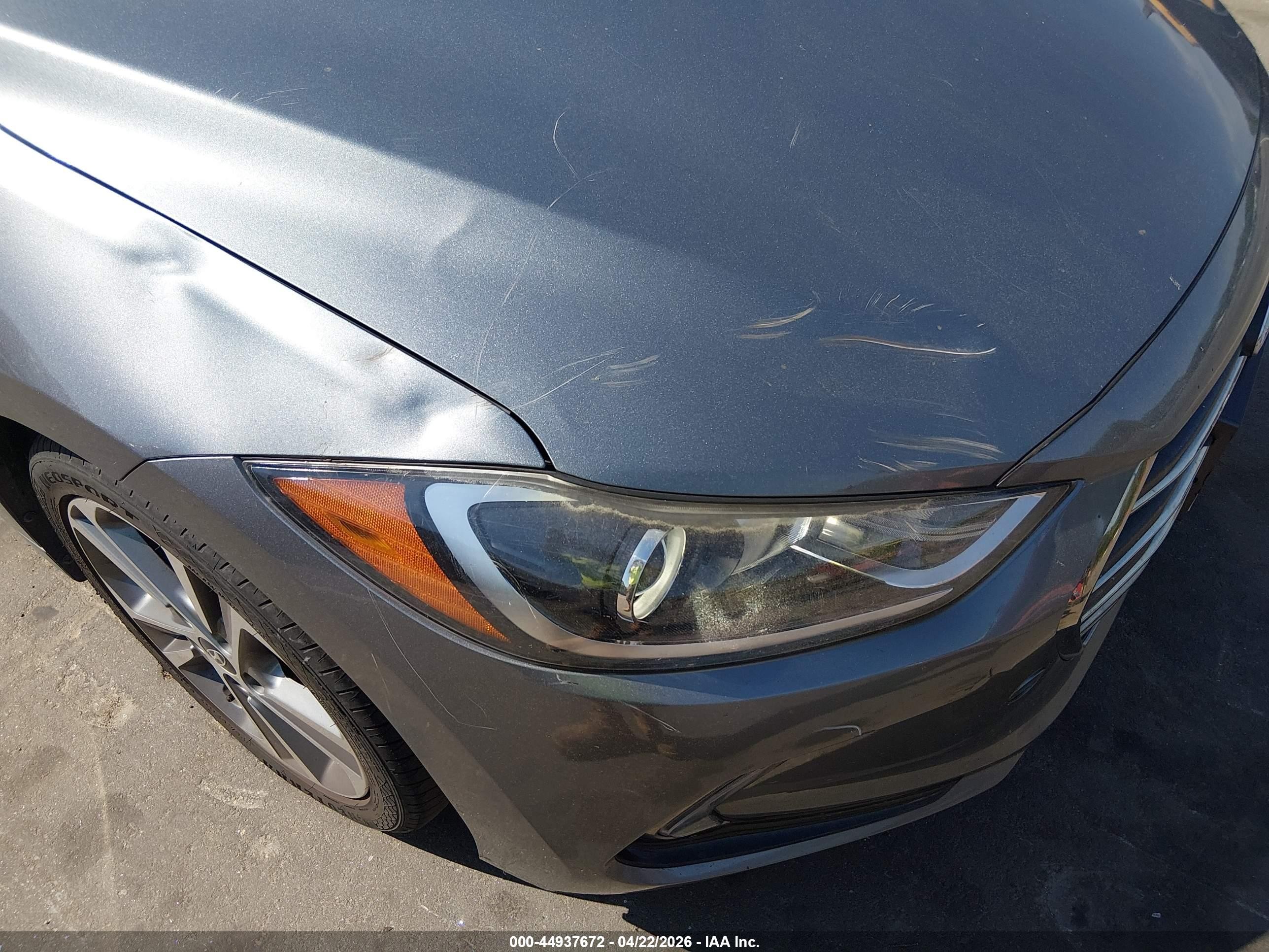 2017 Hyundai Elantra Limited Серый vin: KMHD84LF0HU209272