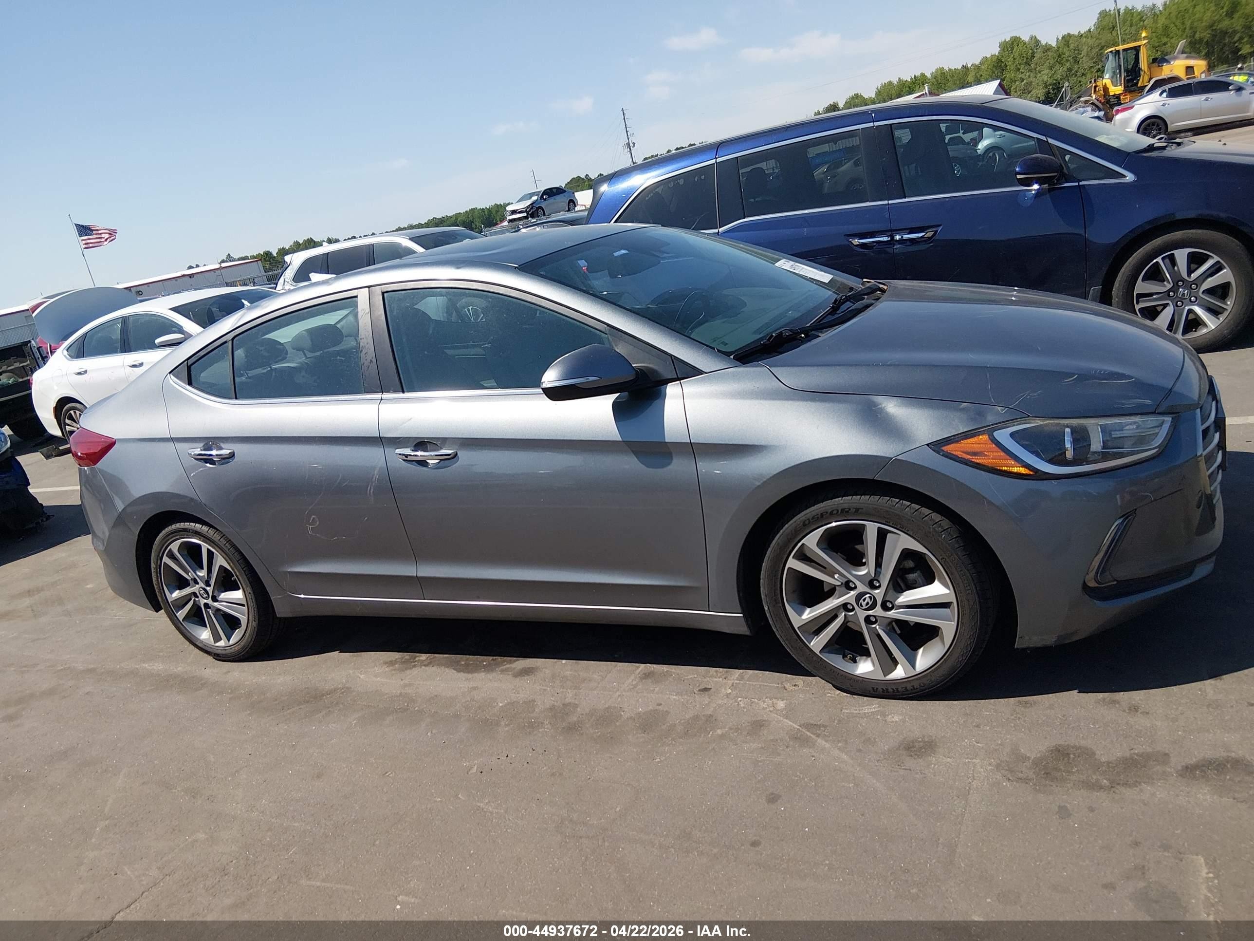 2017 Hyundai Elantra Limited Серый vin: KMHD84LF0HU209272