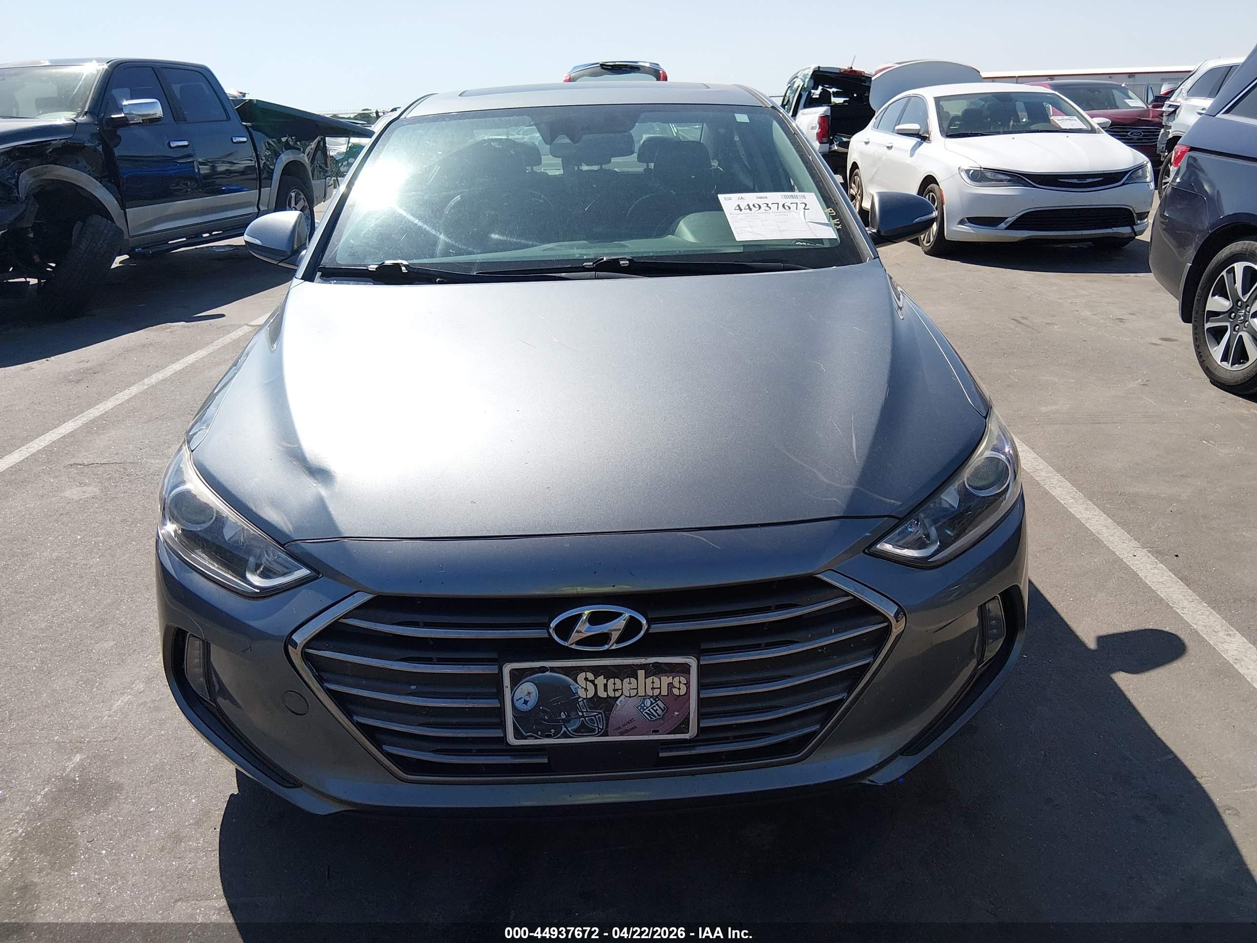 2017 Hyundai Elantra Limited Серый vin: KMHD84LF0HU209272