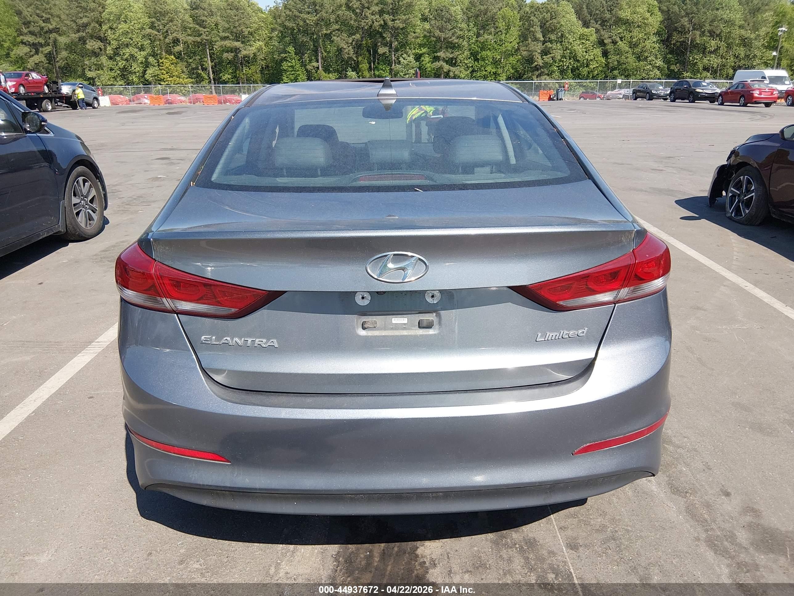 2017 Hyundai Elantra Limited Серый vin: KMHD84LF0HU209272