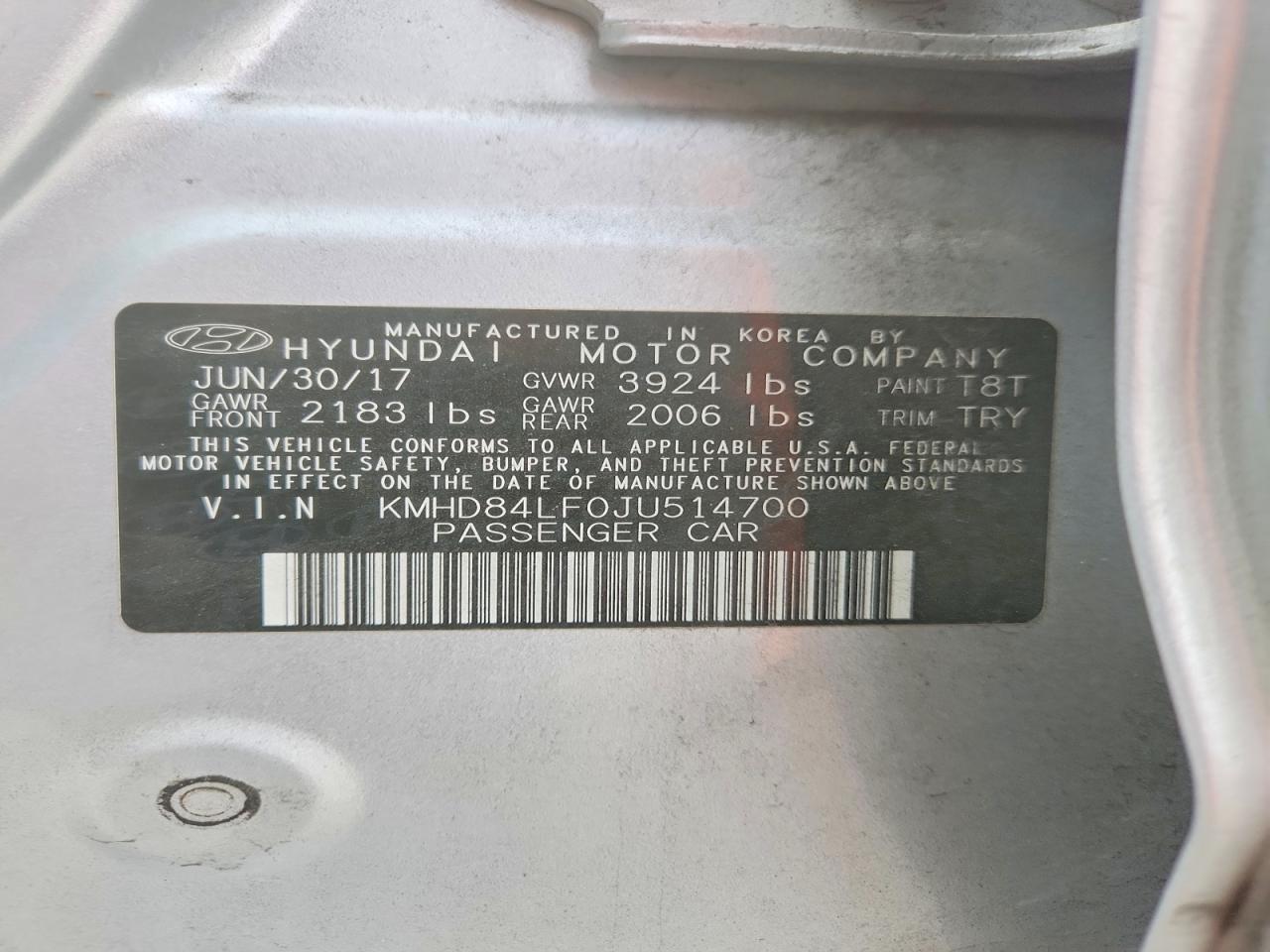 2018 Hyundai Elantra Sel Silver vin: KMHD84LF0JU514700
