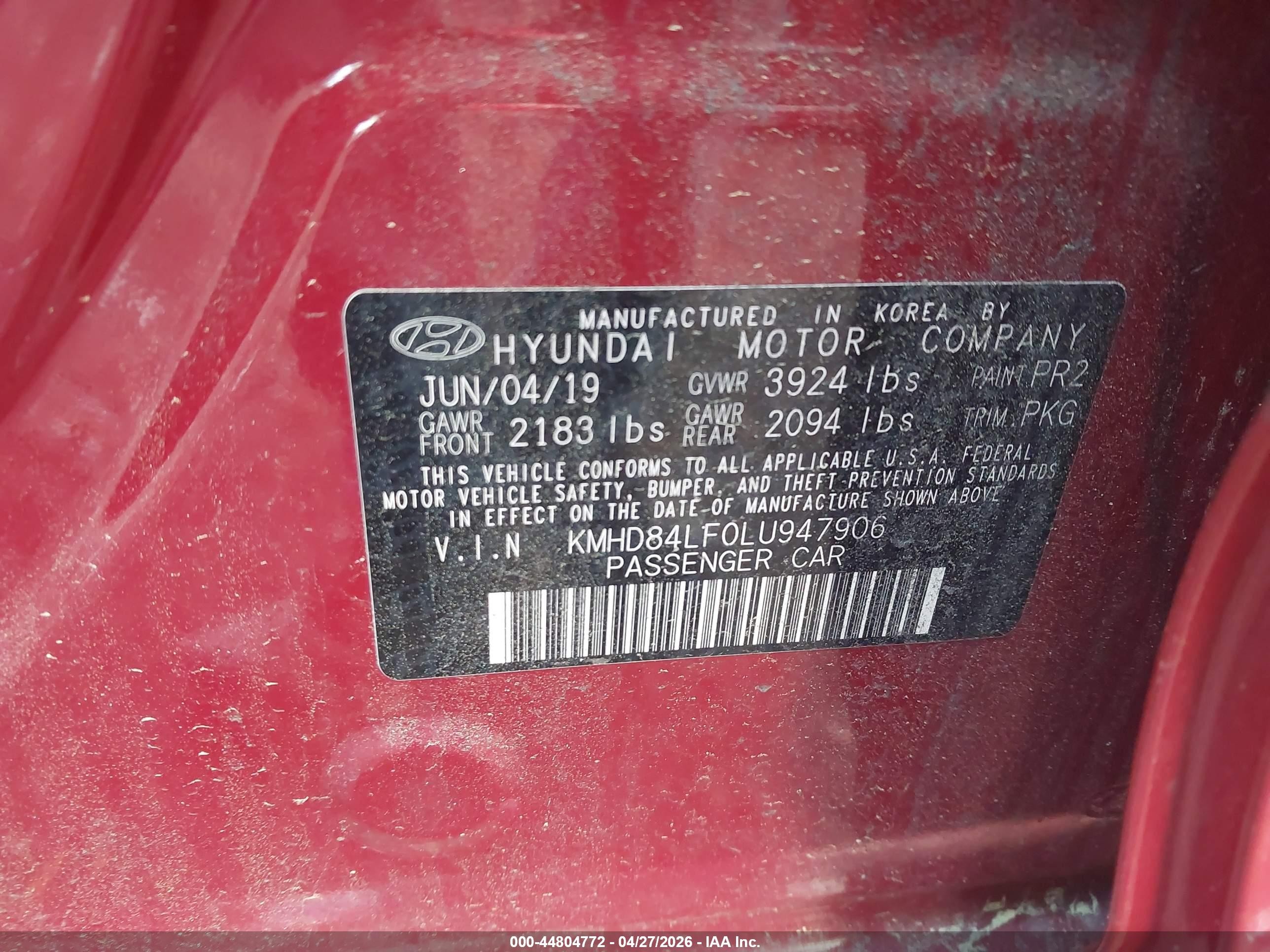 2020 Hyundai Elantra Value Edition Red vin: KMHD84LF0LU947906