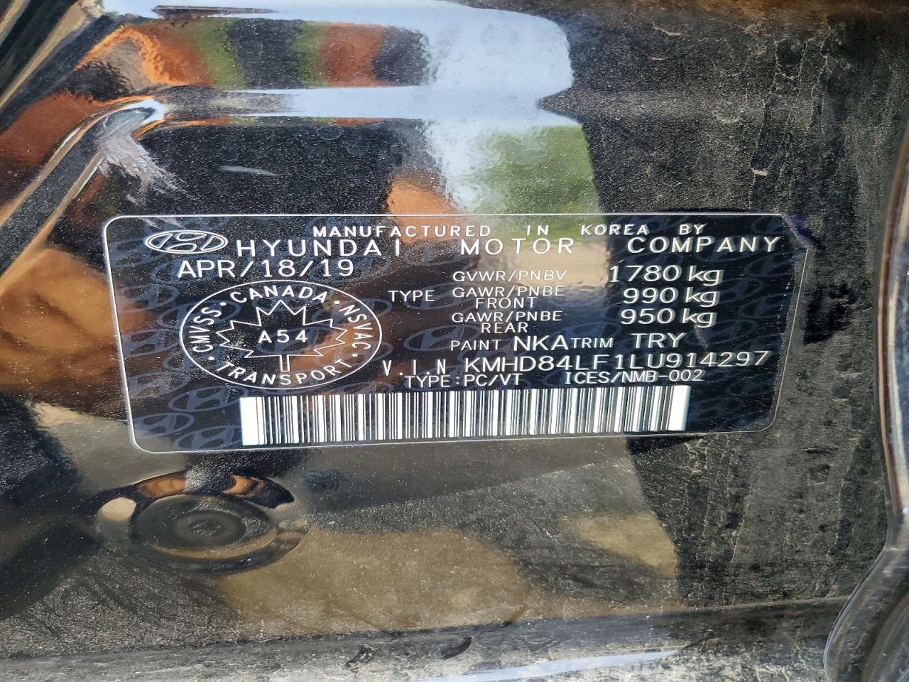 2020 Hyundai Elantra Sel Black vin: KMHD84LF1LU914297