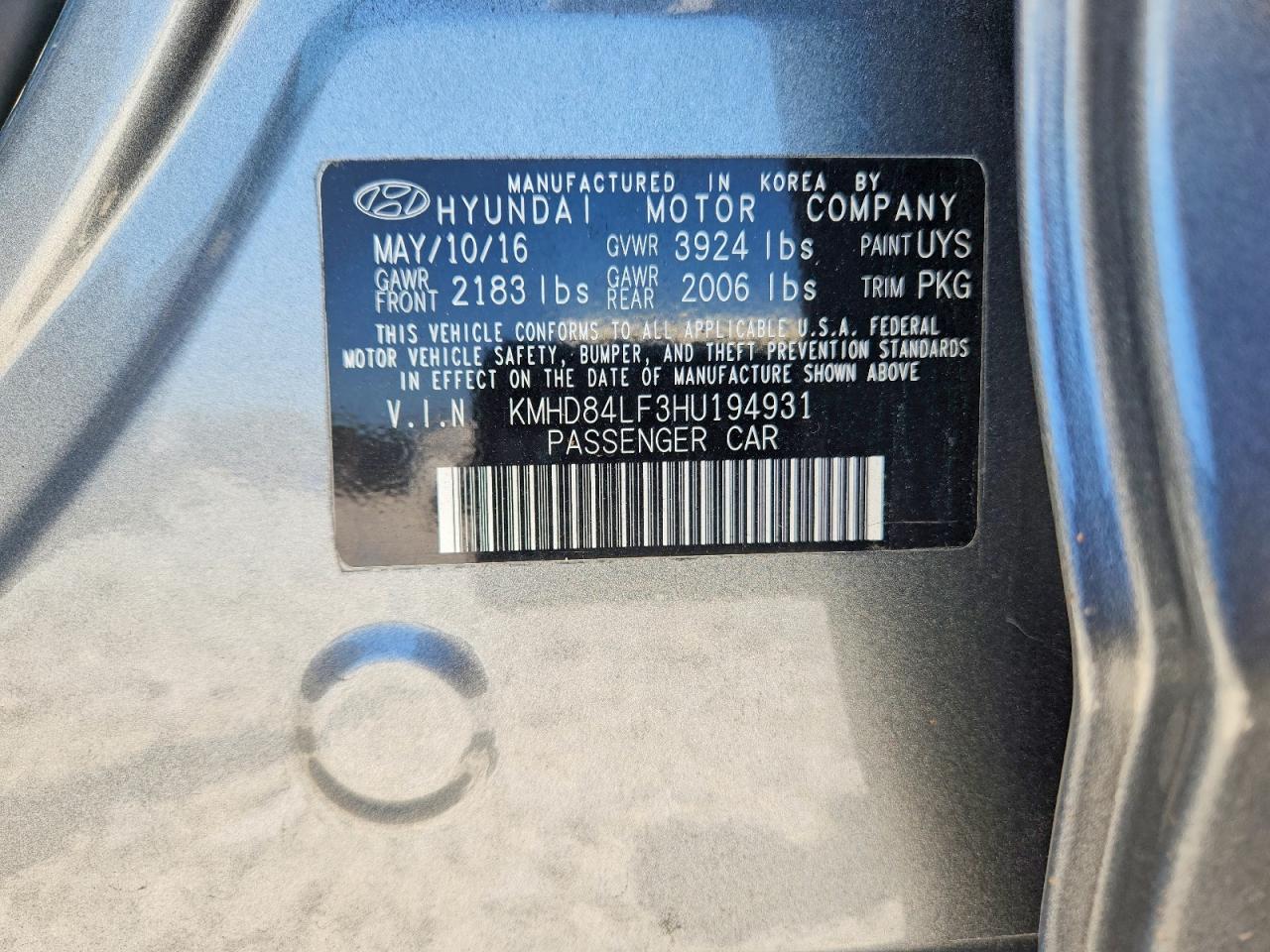 2017 Hyundai Elantra Se Silver vin: KMHD84LF3HU194931