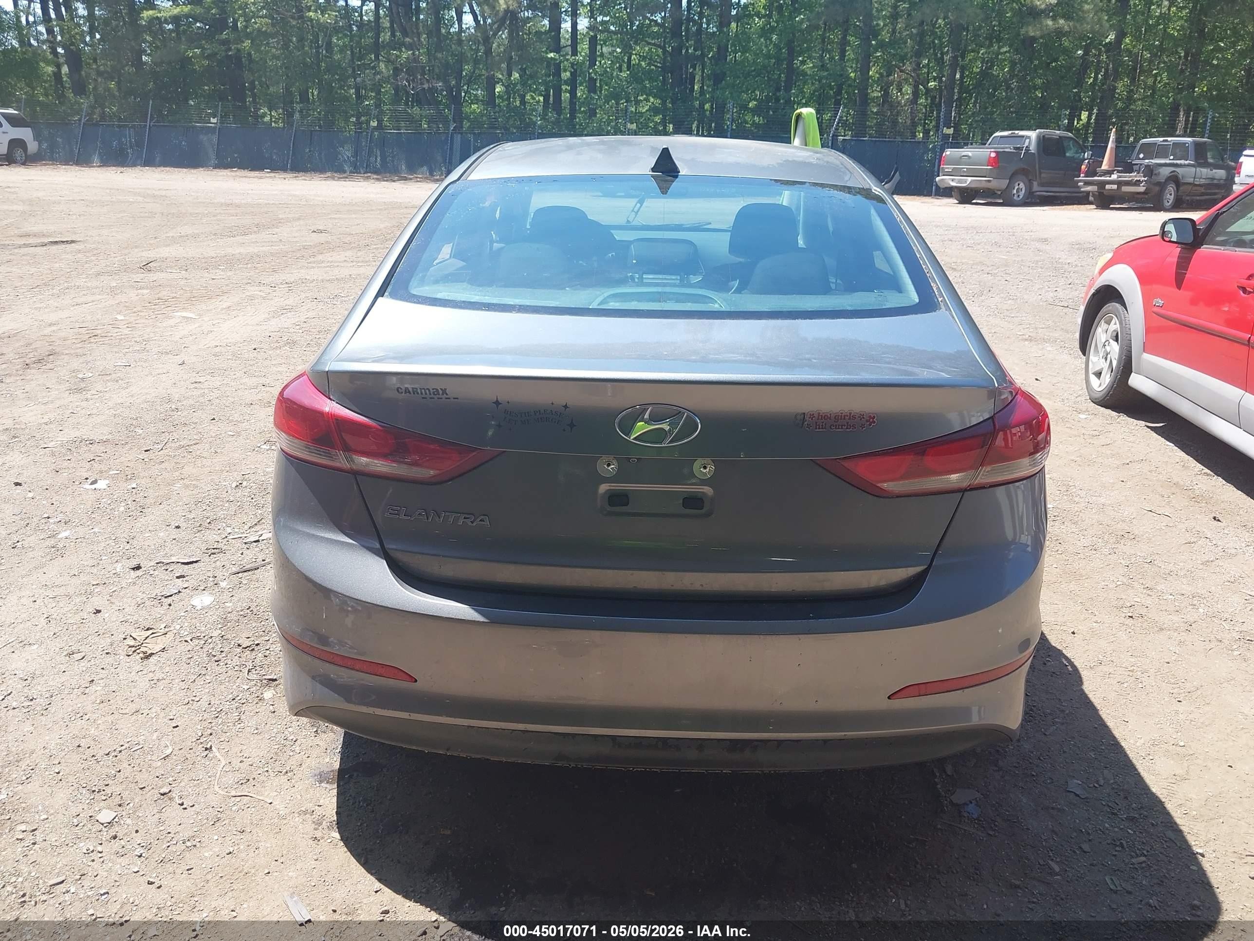 2017 Hyundai Elantra Value Edition Gray vin: KMHD84LF4HU250200