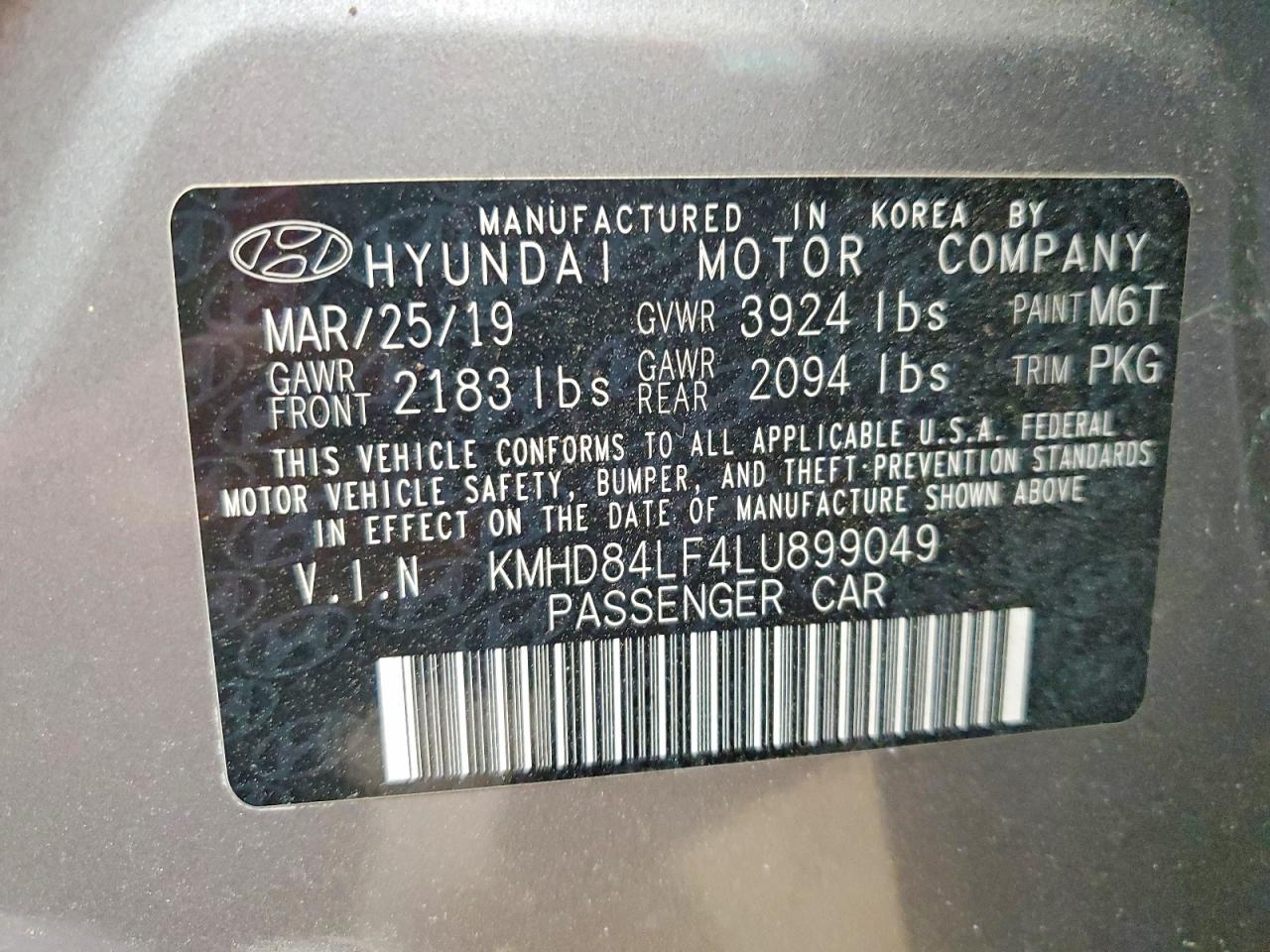 2020 Hyundai Elantra Value Edition Gray vin: KMHD84LF4LU899049