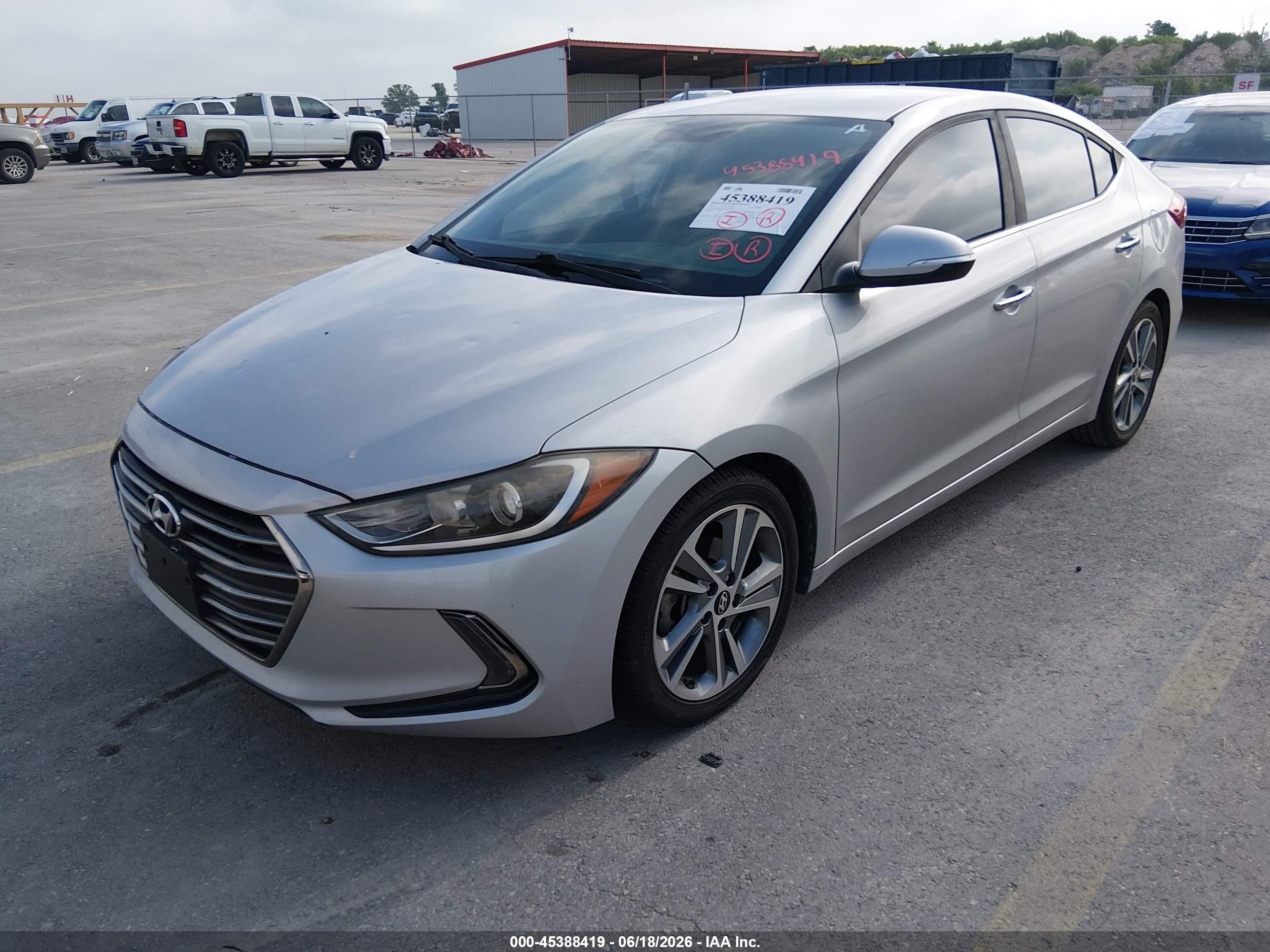 2017 Hyundai Elantra Limited Серебряный vin: KMHD84LF6HU269394
