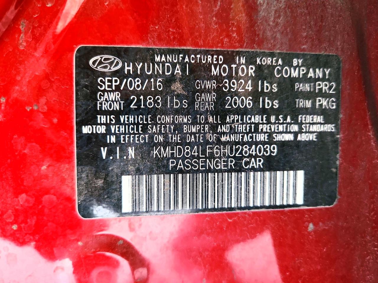 2017 Hyundai Elantra Limited Красный vin: KMHD84LF6HU284039
