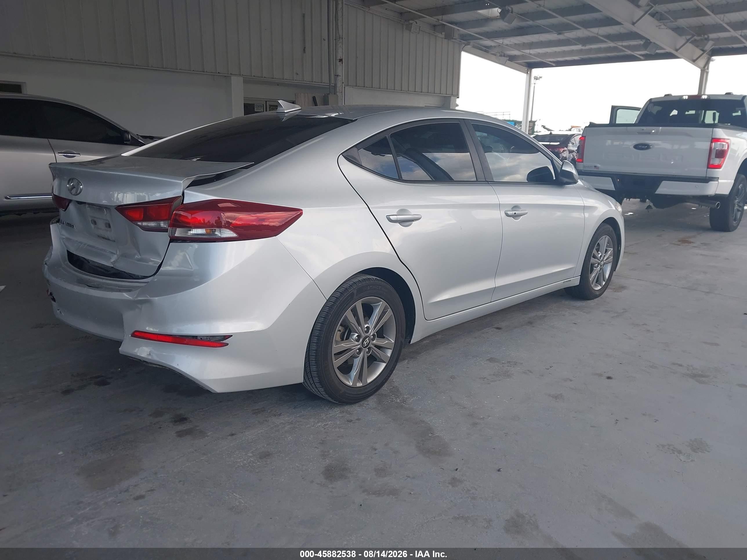 2018 Hyundai Elantra Value Edition Silver vin: KMHD84LF6JU571998
