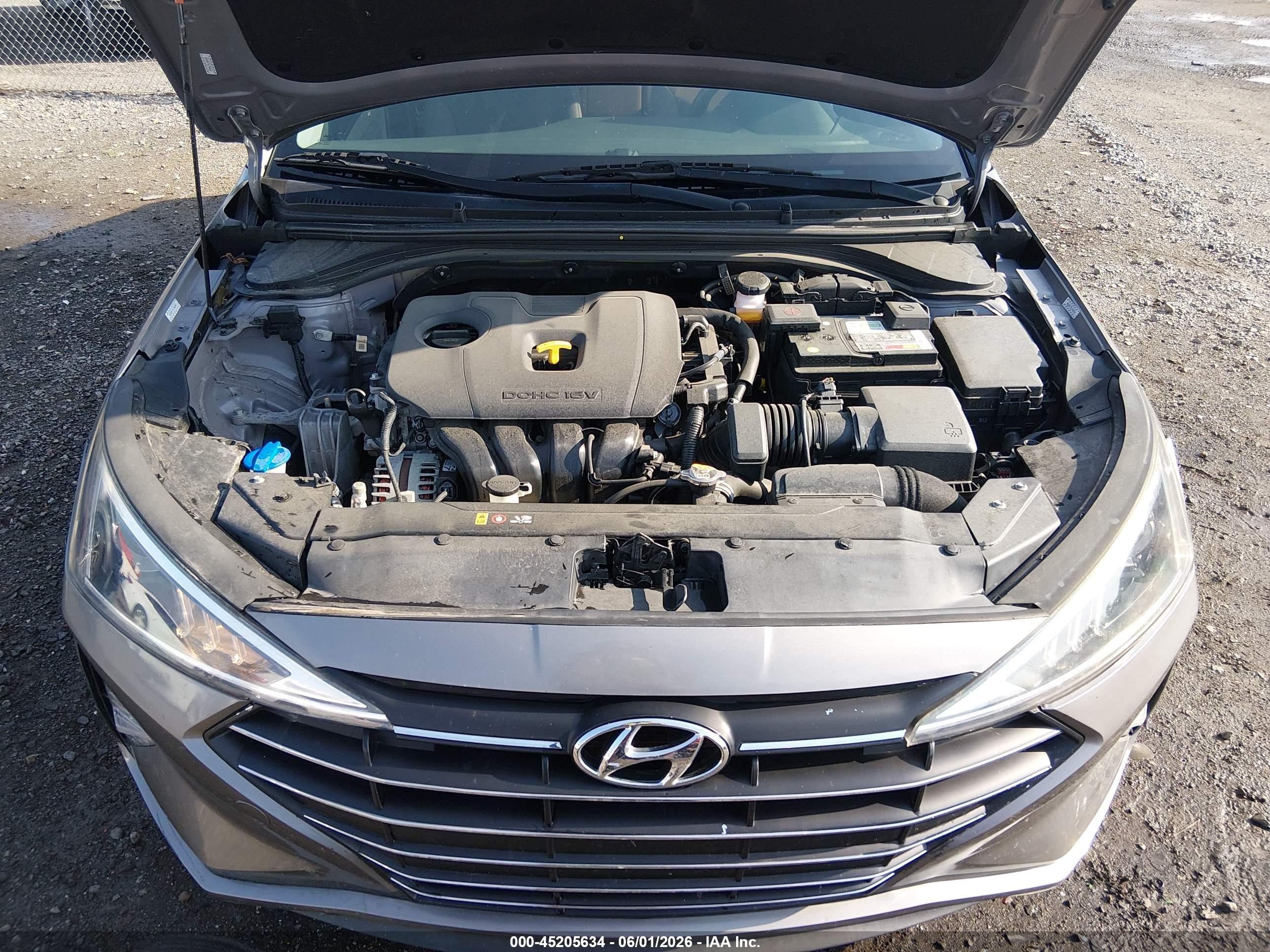 2020 Hyundai Elantra Sel Gray vin: KMHD84LF6LU026550