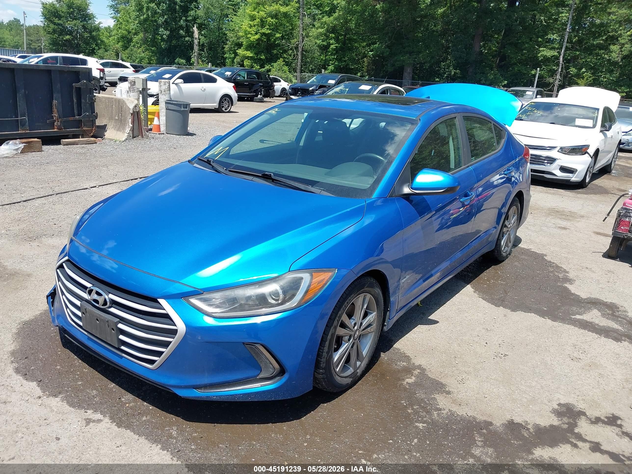 2017 Hyundai Elantra Value Edition Blue vin: KMHD84LF7HU428102
