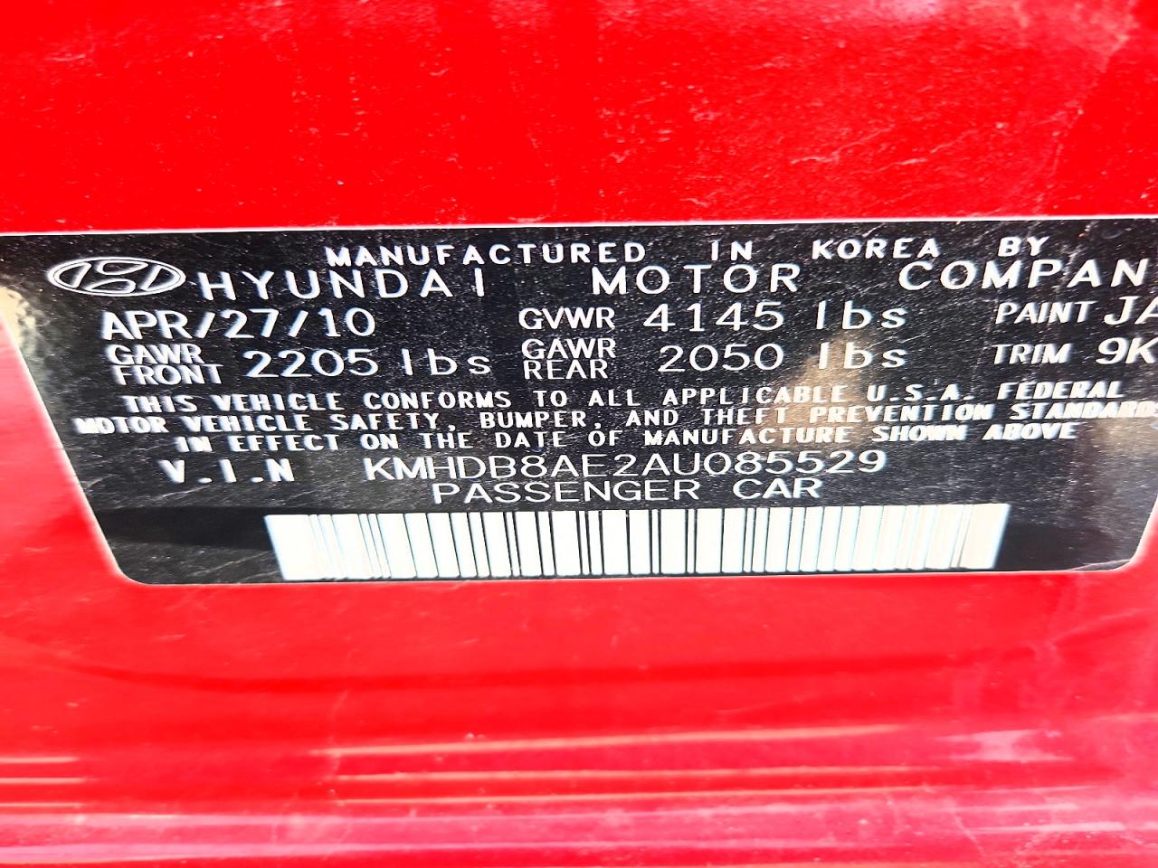 2010 Hyundai Elantra Touring Gls Red vin: KMHDB8AE2AU085529
