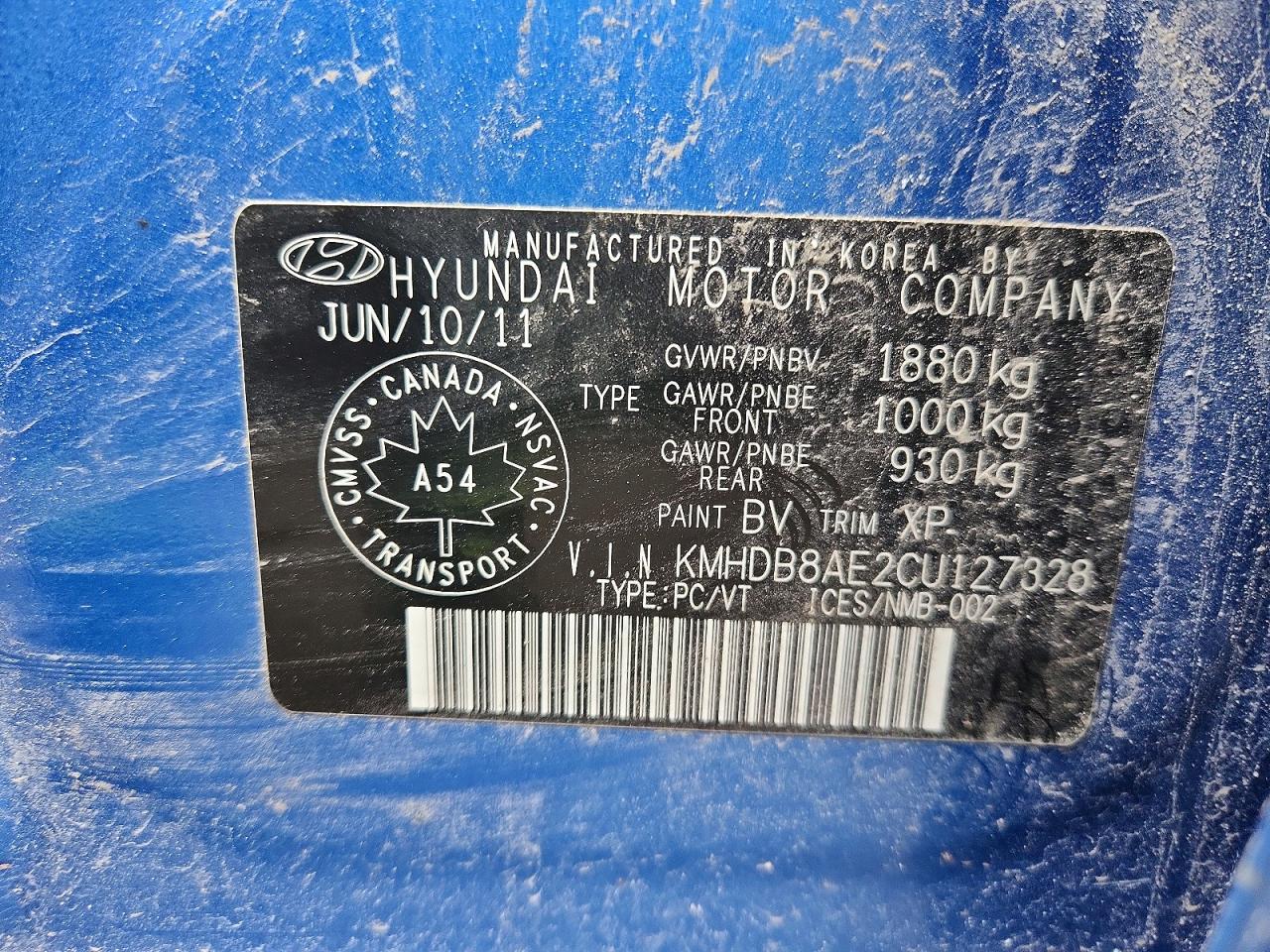 2012 Hyundai Elantra Touring Gls Blue vin: KMHDB8AE2CU127328