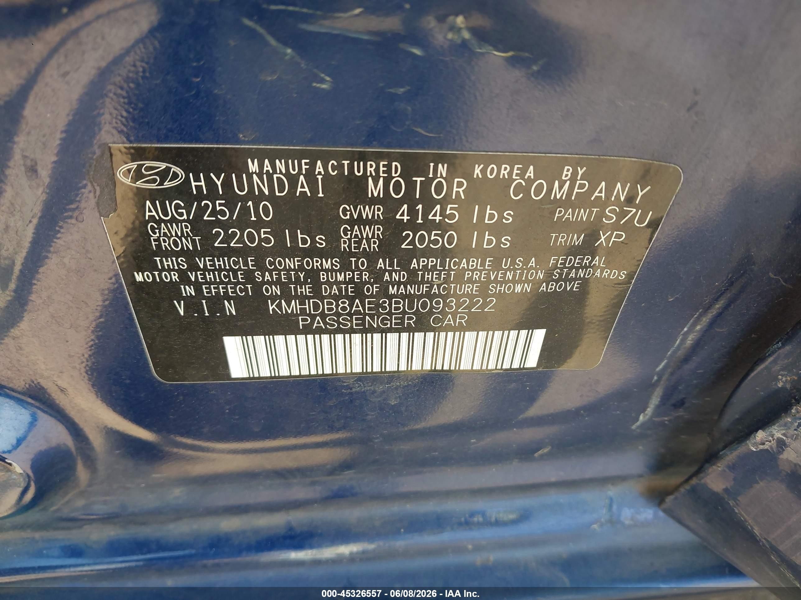 2011 Hyundai Elantra Touring Gls Синий vin: KMHDB8AE3BU093222