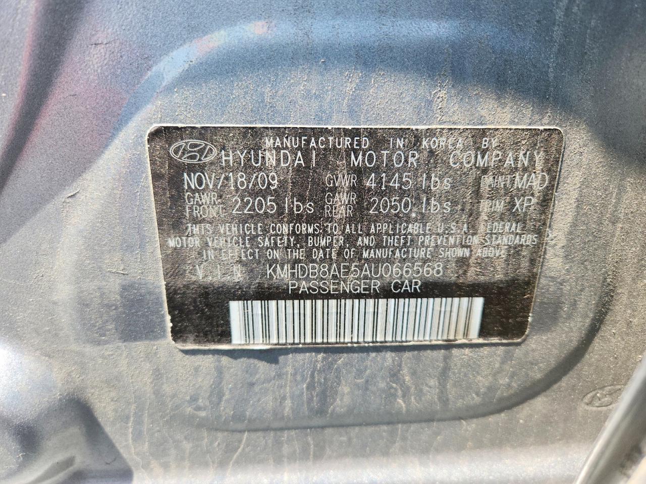 2010 Hyundai Elantra Touring Gls Gray vin: KMHDB8AE5AU066568