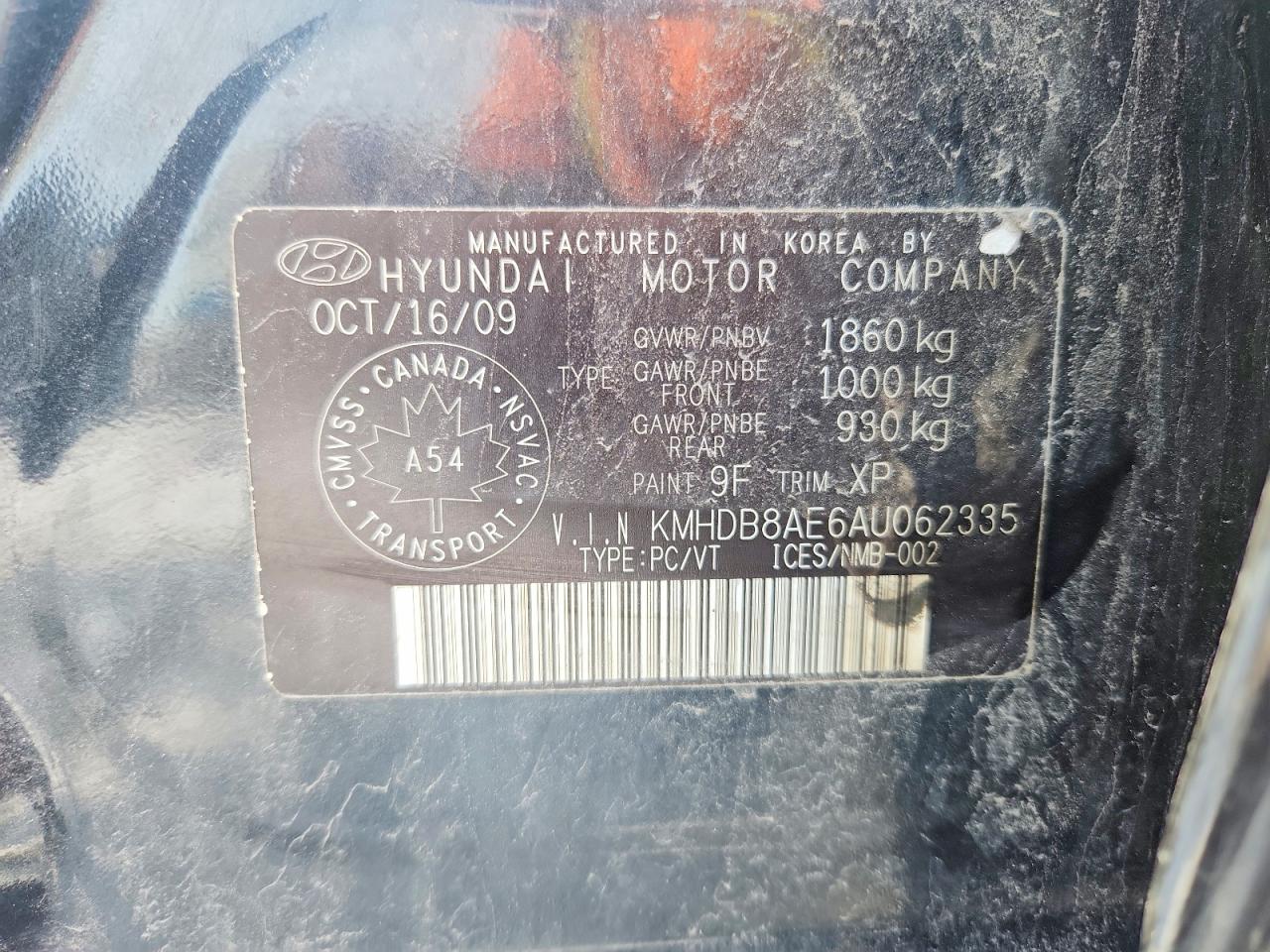 2010 Hyundai Elantra Touring Gls Black vin: KMHDB8AE6AU062335