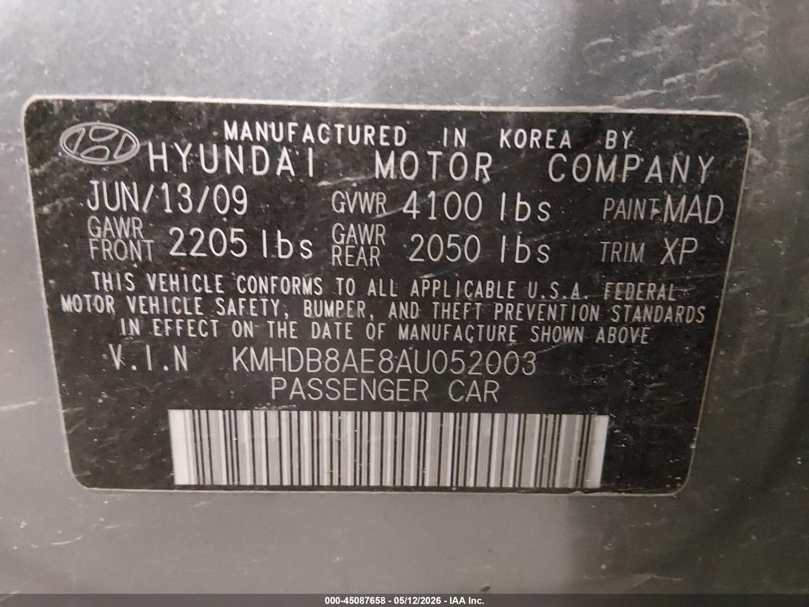 2010 Hyundai Elantra Touring Gls Gray vin: KMHDB8AE8AU052003