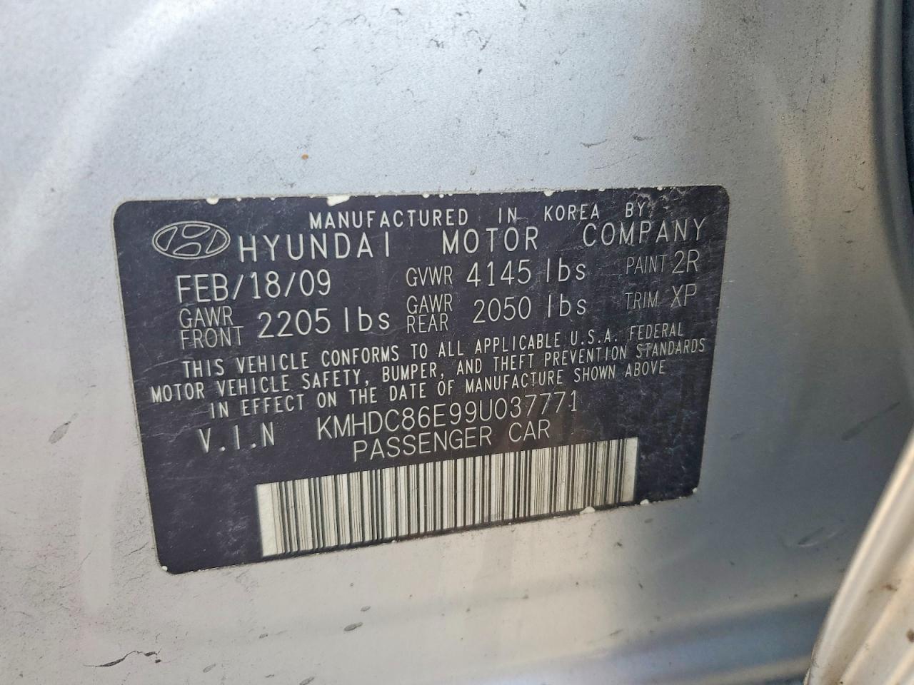 2009 Hyundai Elantra Touring Silver vin: KMHDC86E99U037771