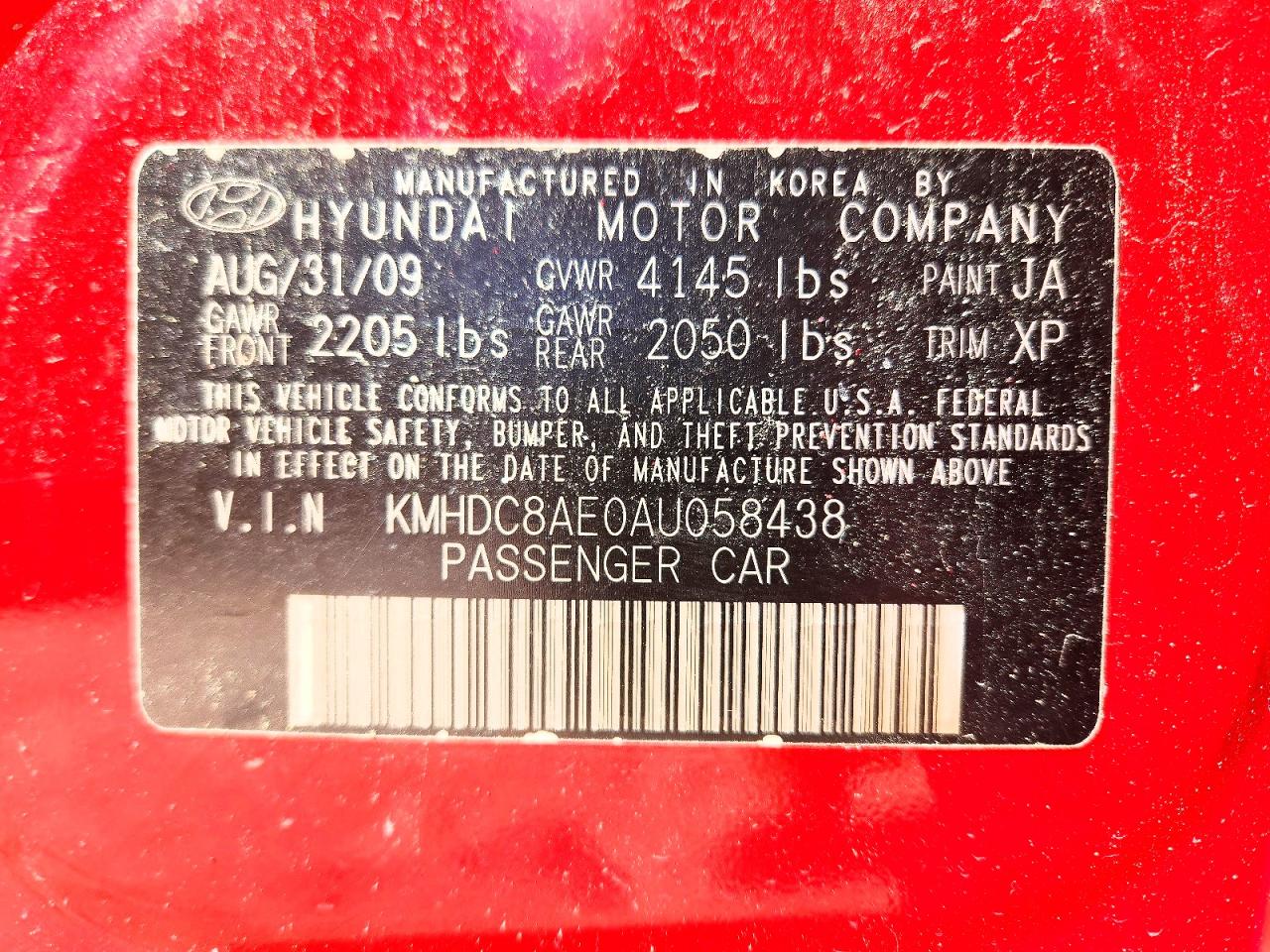 2010 Hyundai Elantra Touring Se Red vin: KMHDC8AE0AU058438