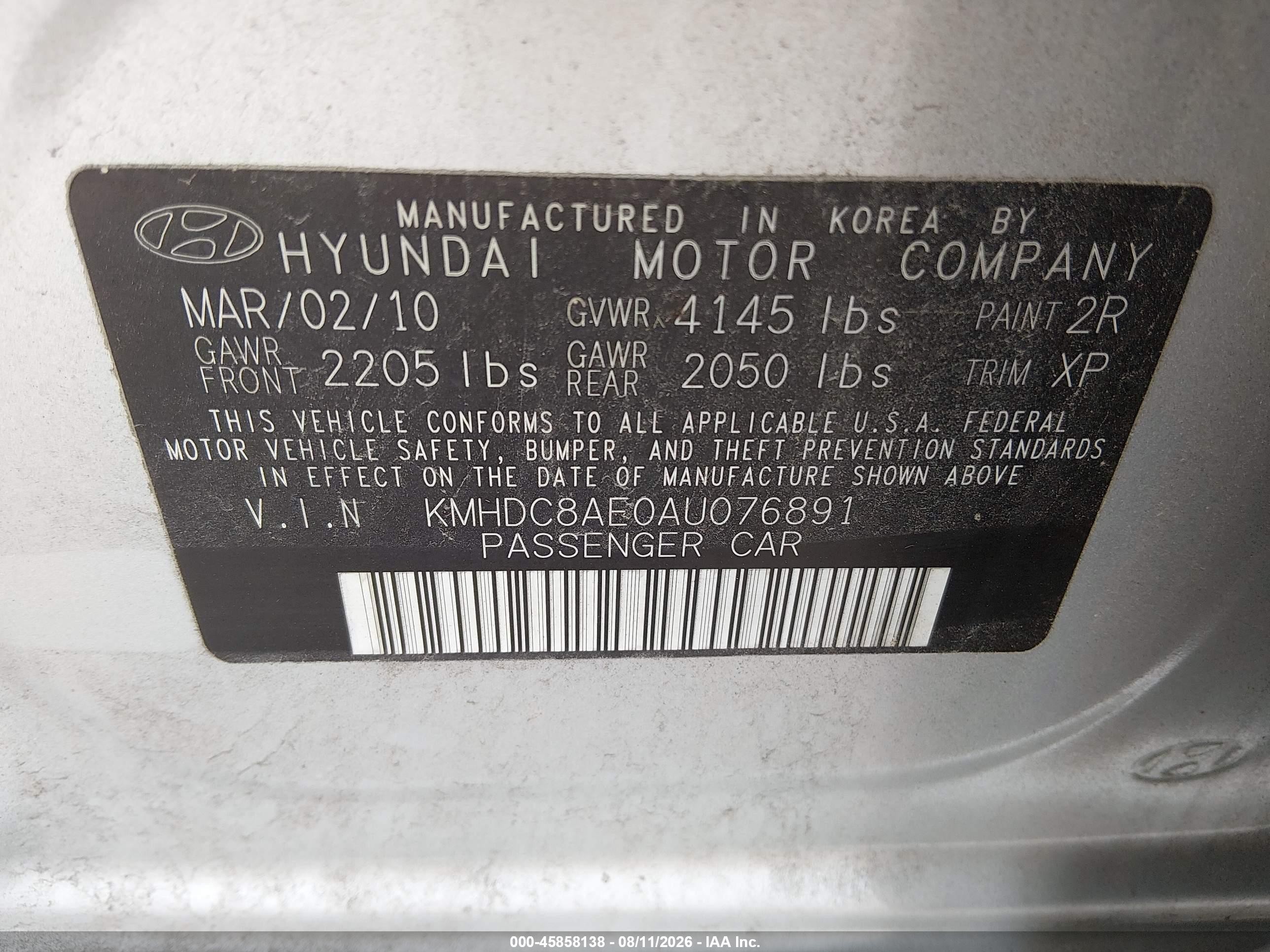 2010 Hyundai Elantra Touring Se Silver vin: KMHDC8AE0AU076891