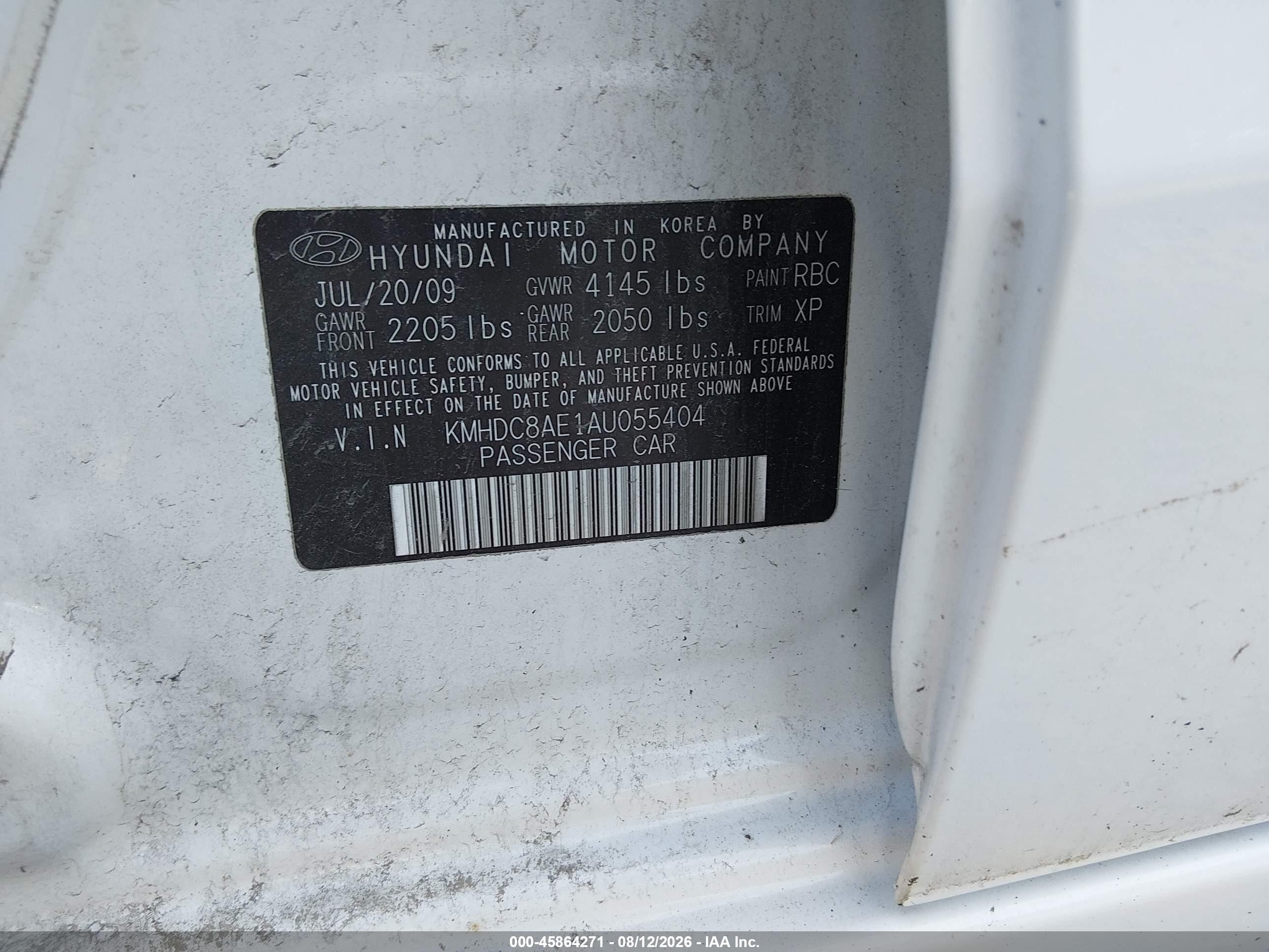2010 Hyundai Elantra Touring Gls White vin: KMHDC8AE1AU055404