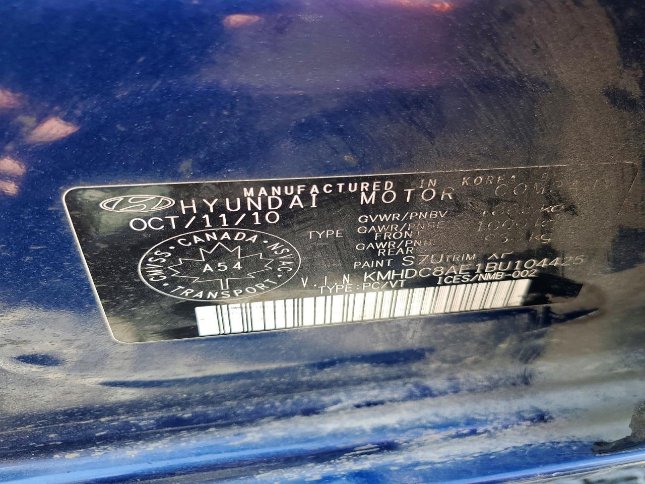 2011 Hyundai Elantra Touring Gls Blue vin: KMHDC8AE1BU104425