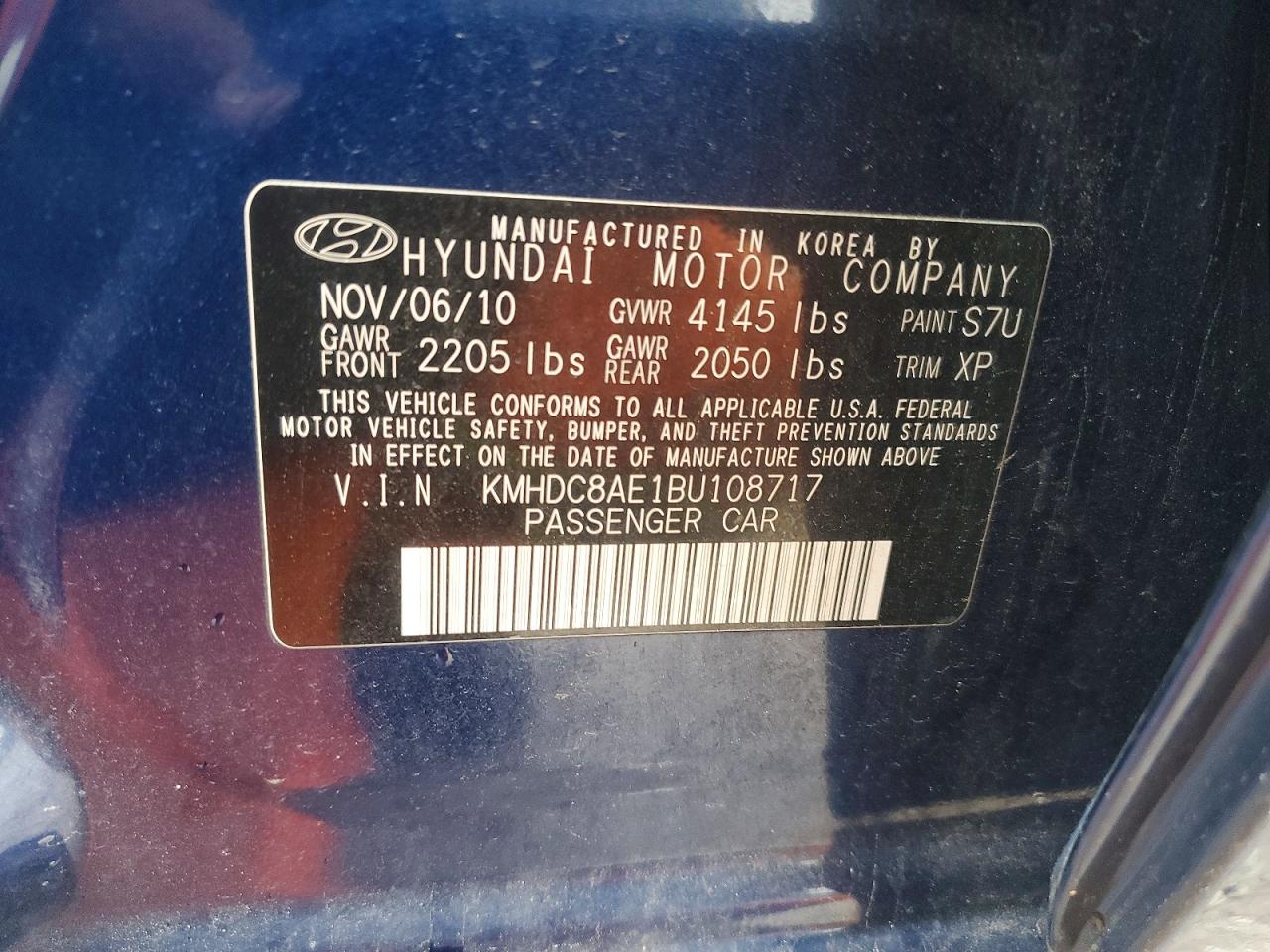 2011 Hyundai Elantra Touring Se Blue vin: KMHDC8AE1BU108717