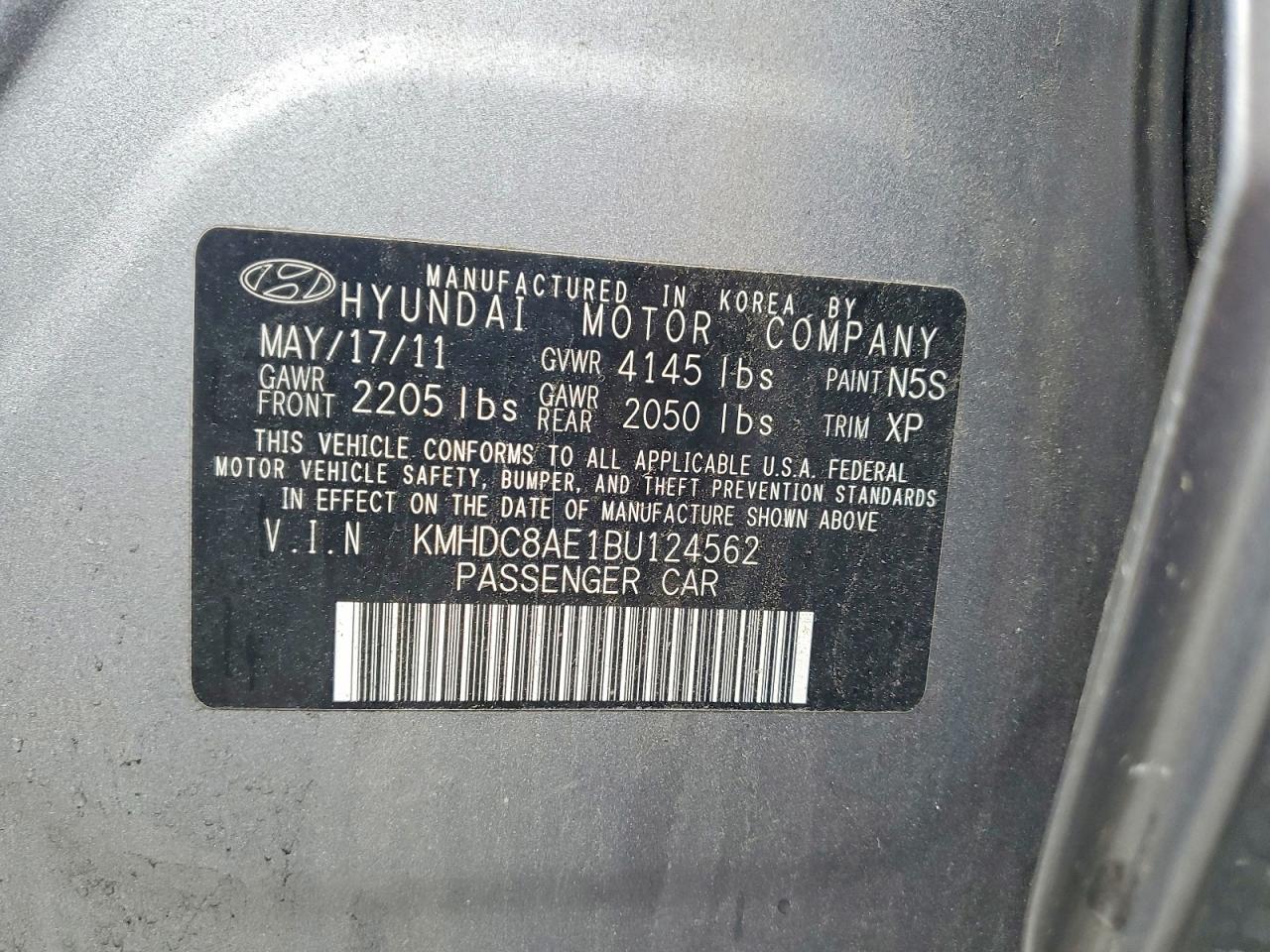 2011 Hyundai Elantra Touring Se Gray vin: KMHDC8AE1BU124562