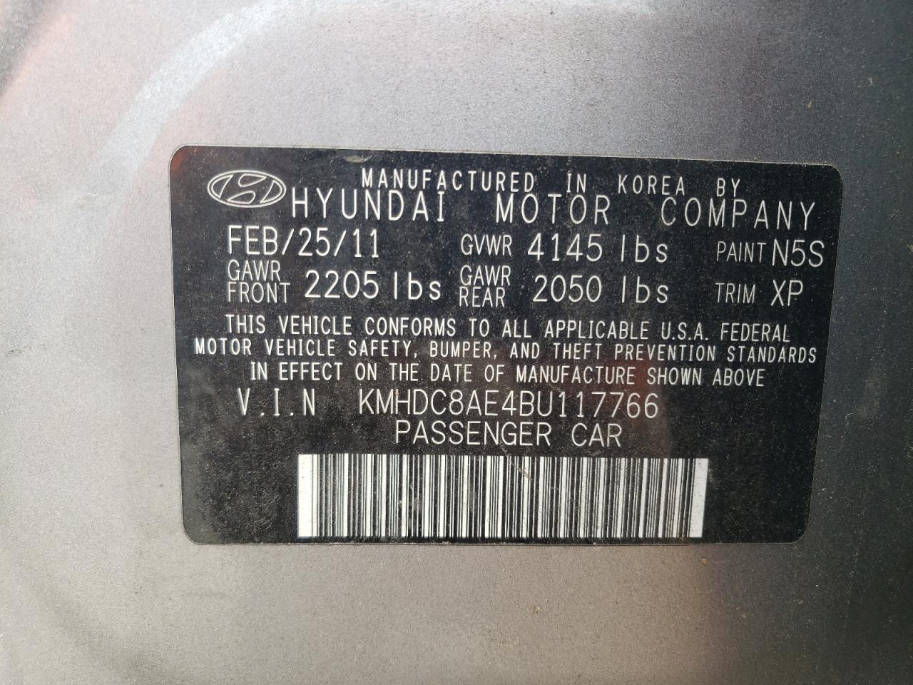 2011 Hyundai Elantra Touring Gls Gray vin: KMHDC8AE4BU117766