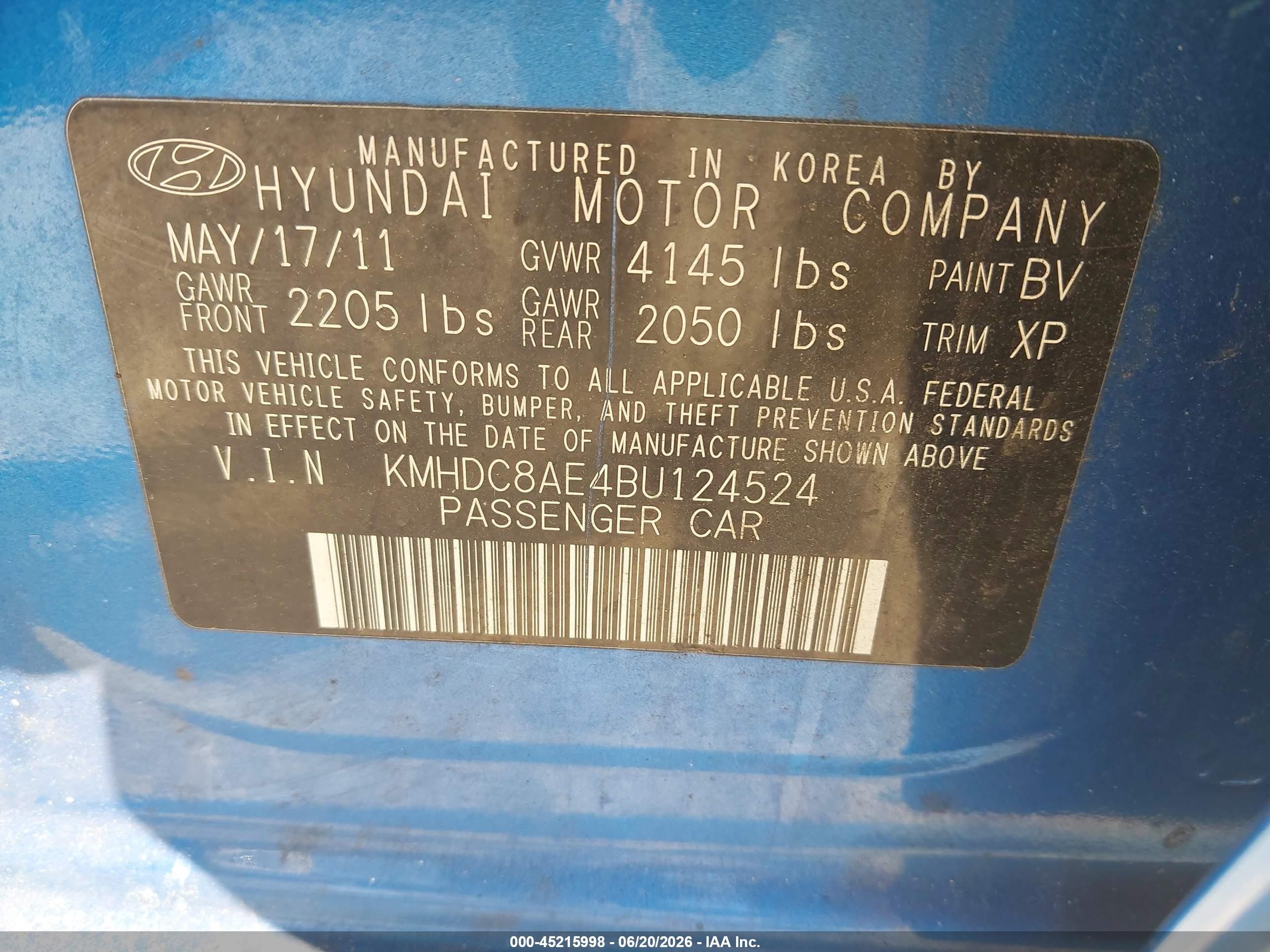 2011 Hyundai Elantra Touring Se Синий vin: KMHDC8AE4BU124524
