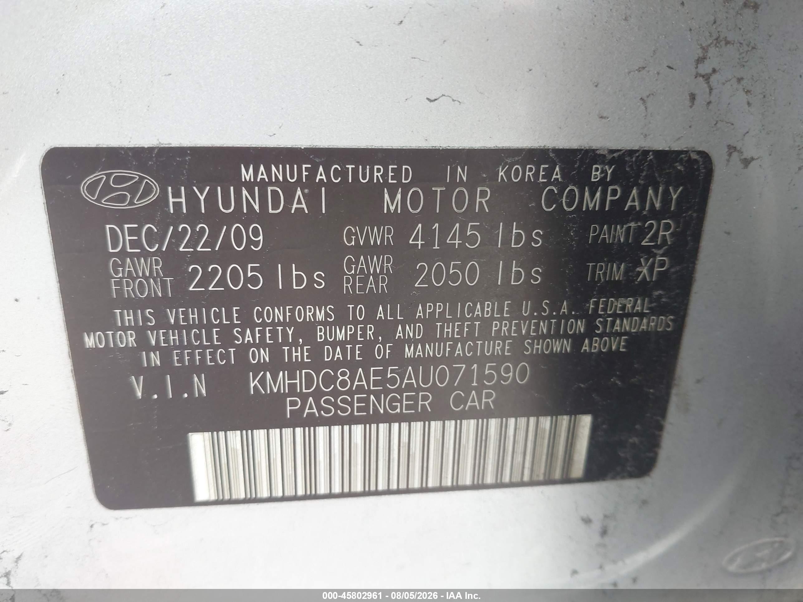 2010 Hyundai Elantra Touring Gls Silver vin: KMHDC8AE5AU071590