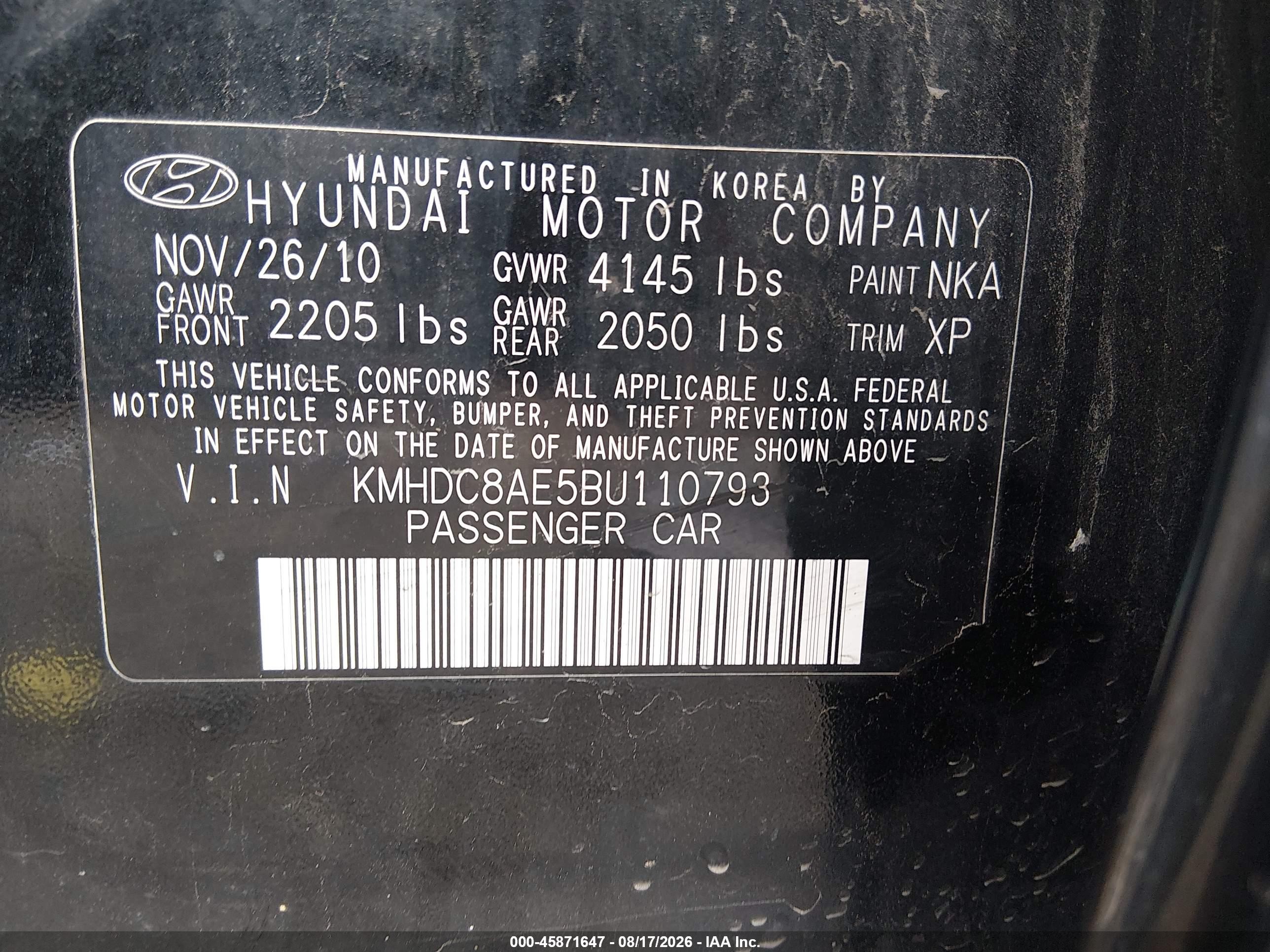2011 Hyundai Elantra Touring Se Black vin: KMHDC8AE5BU110793