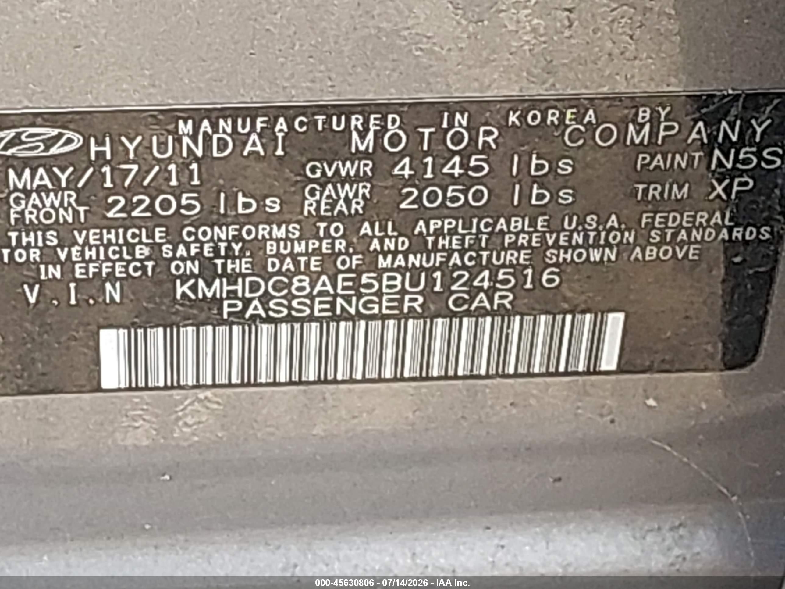 2011 Hyundai Elantra Touring Se Gray vin: KMHDC8AE5BU124516