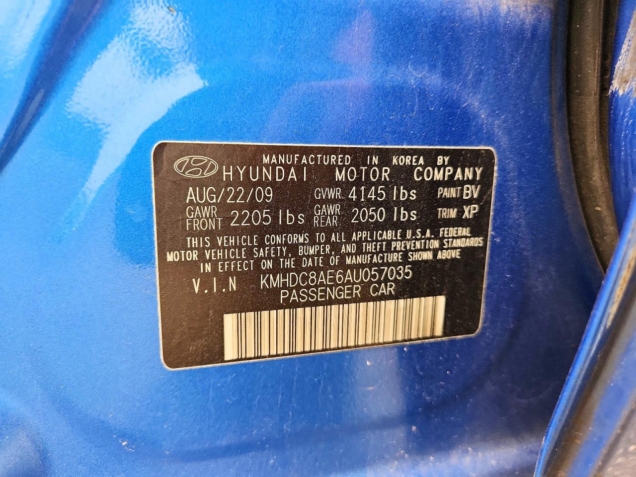 2010 Hyundai Elantra Touring Se Blue vin: KMHDC8AE6AU057035