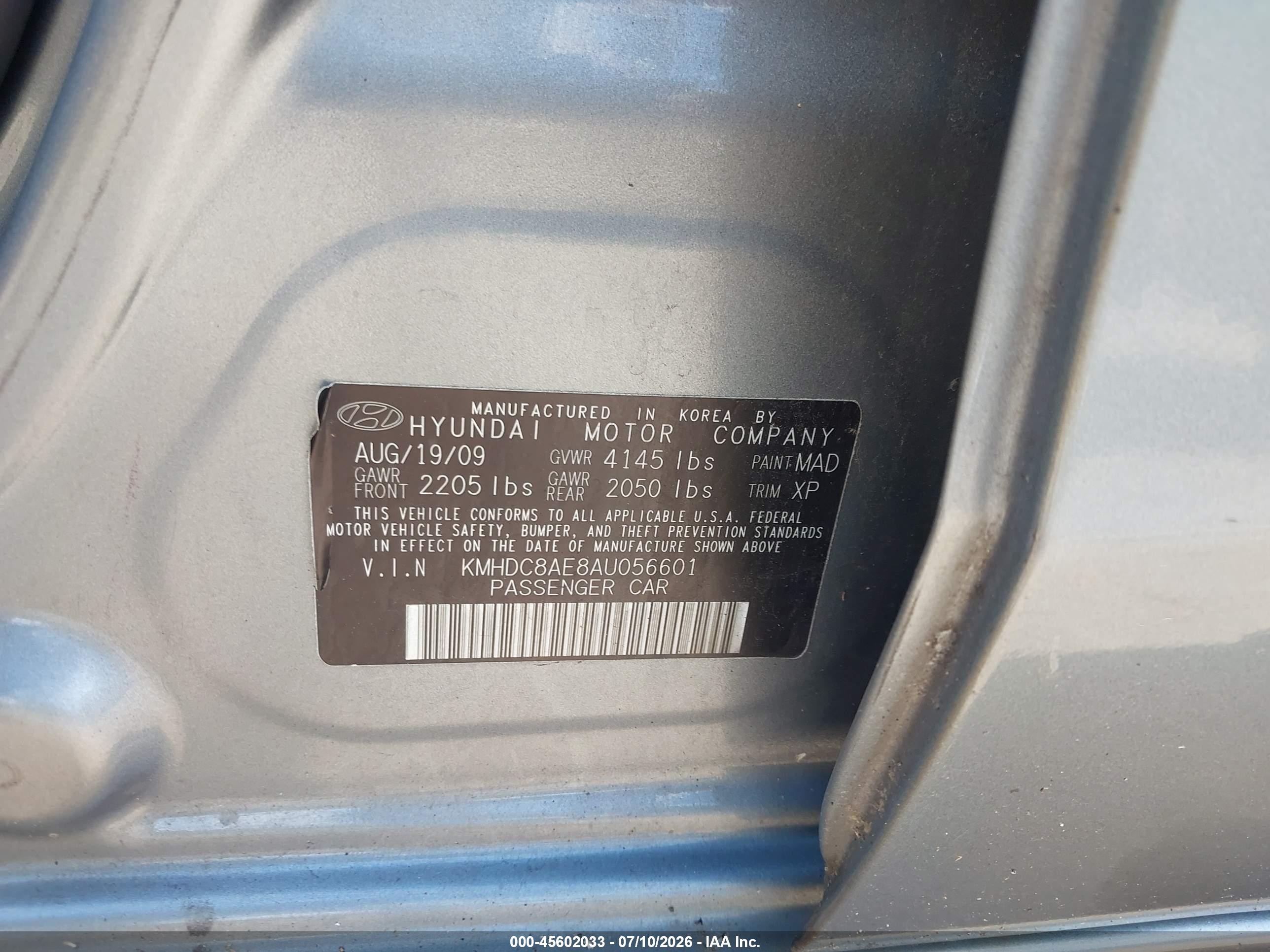 2010 Hyundai Elantra Touring Se Silver vin: KMHDC8AE8AU056601