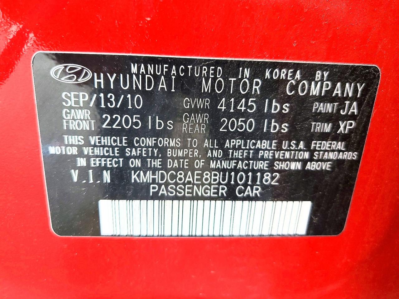 2011 Hyundai Elantra Touring Gls Red vin: KMHDC8AE8BU101182