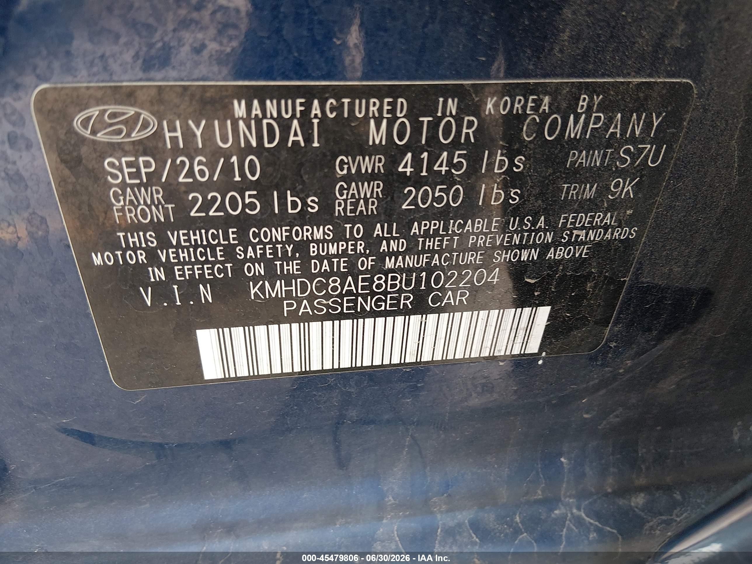 2011 Hyundai Elantra Touring Gls Blue vin: KMHDC8AE8BU102204