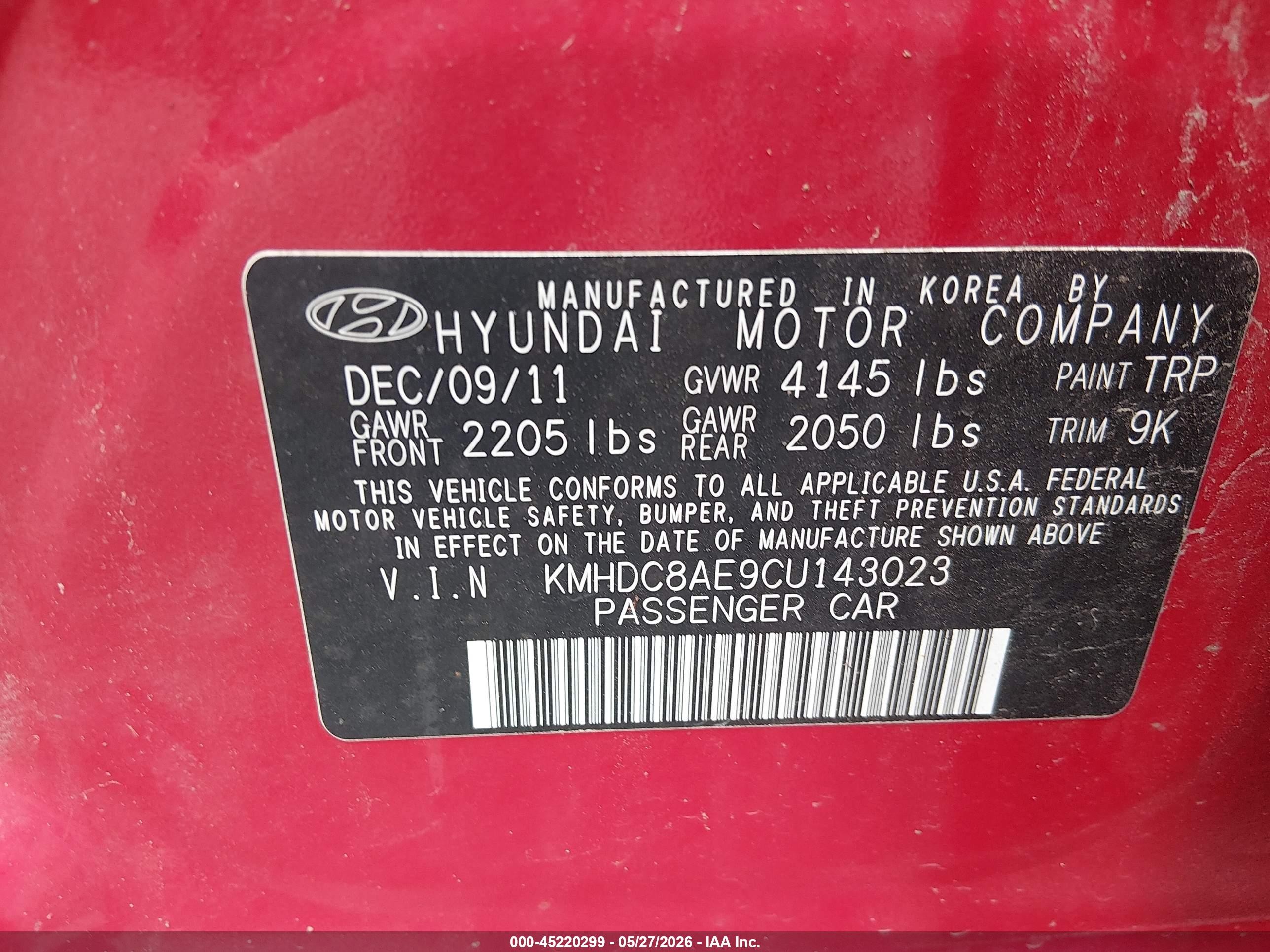 2012 Hyundai Elantra Touring Se Red vin: KMHDC8AE9CU143023