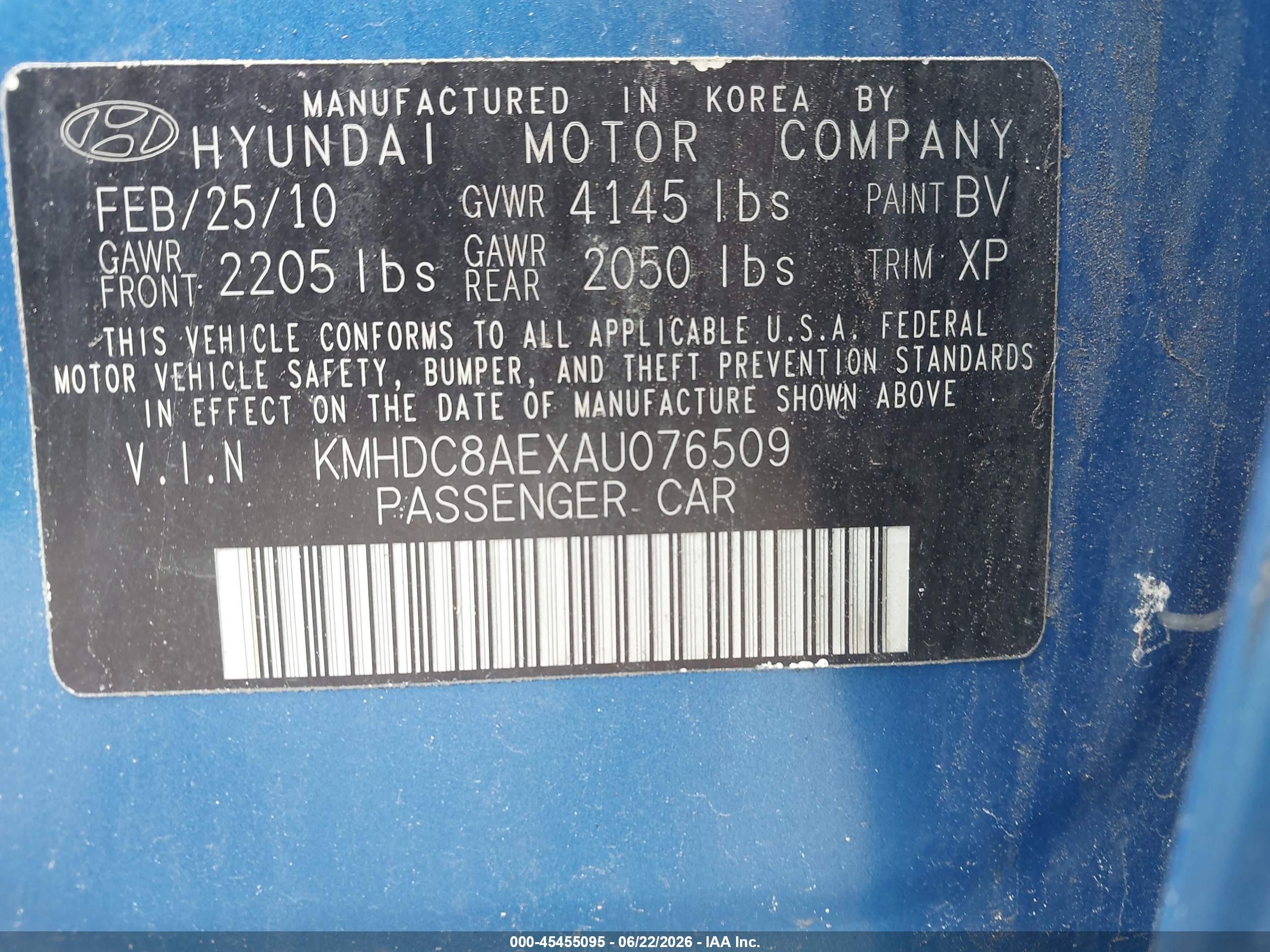 2010 Hyundai Elantra Touring Se Blue vin: KMHDC8AEXAU076509