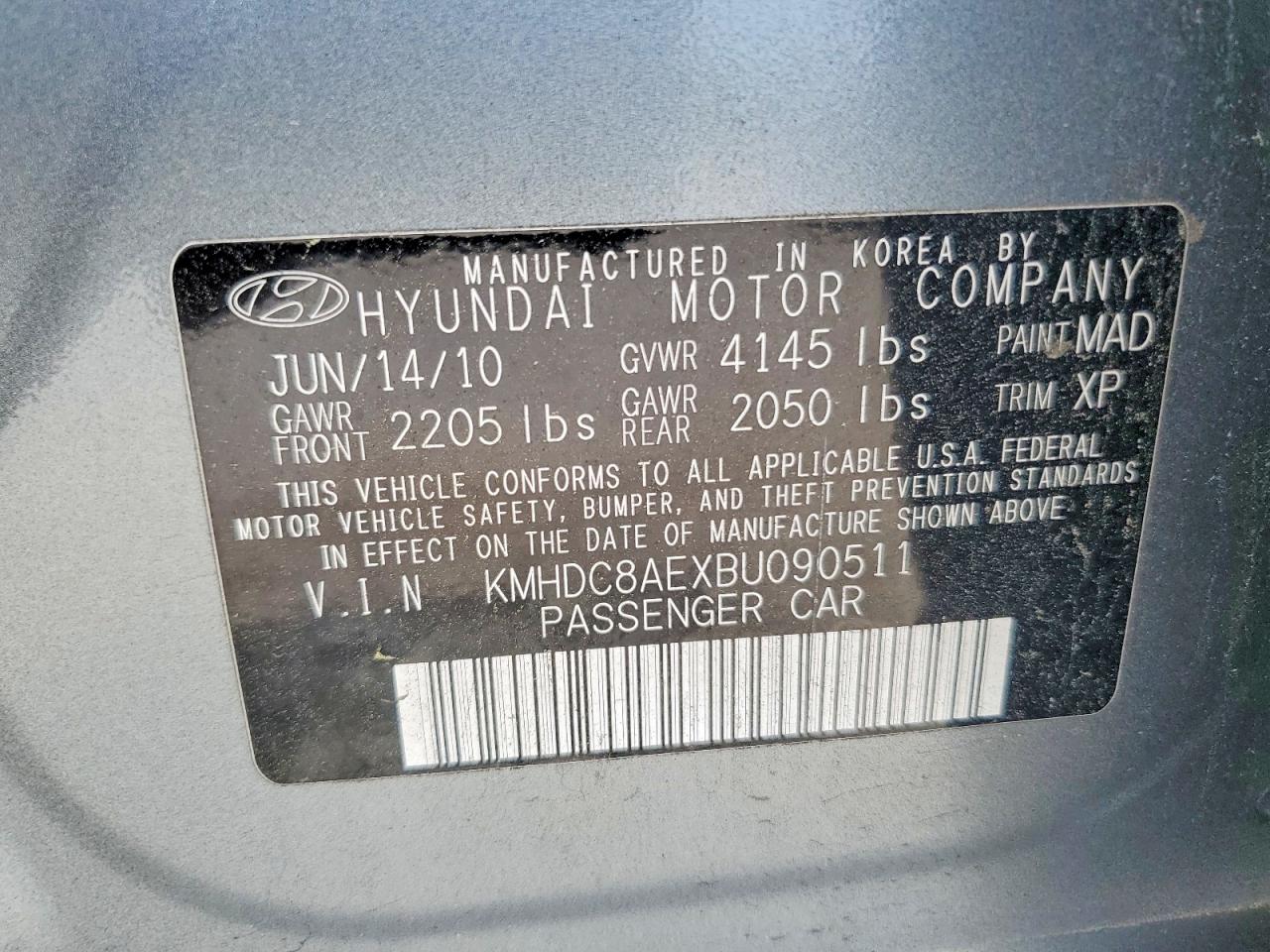 2011 Hyundai Elantra Touring Se Gray vin: KMHDC8AEXBU090511