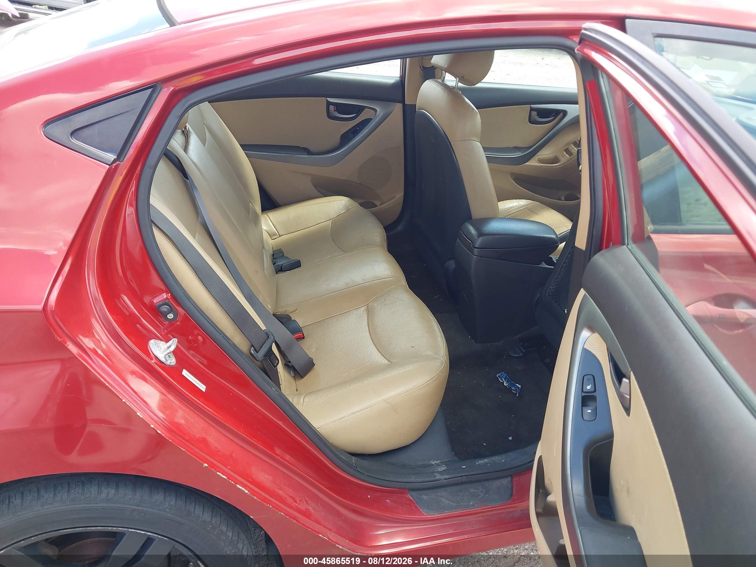 2012 Hyundai Elantra Limited (ulsan Plant) Red vin: KMHDH4AE0CU186871
