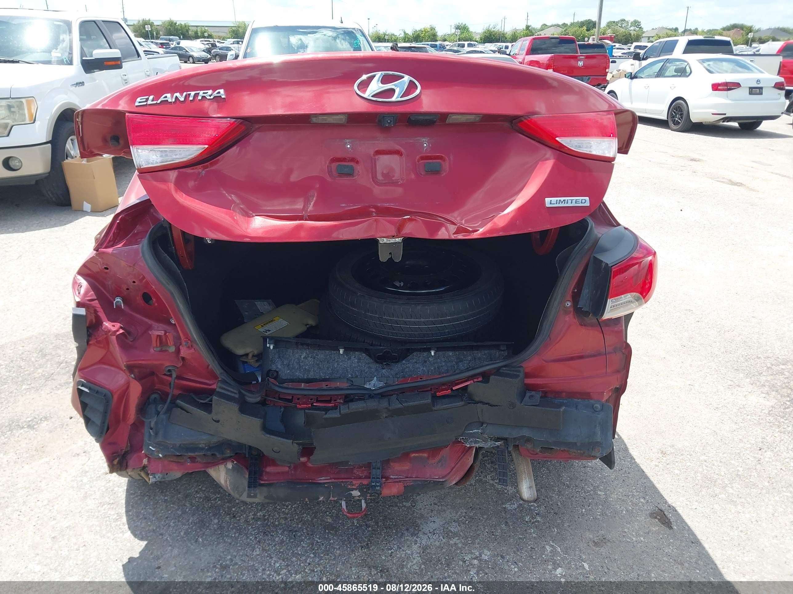 2012 Hyundai Elantra Limited (ulsan Plant) Red vin: KMHDH4AE0CU186871