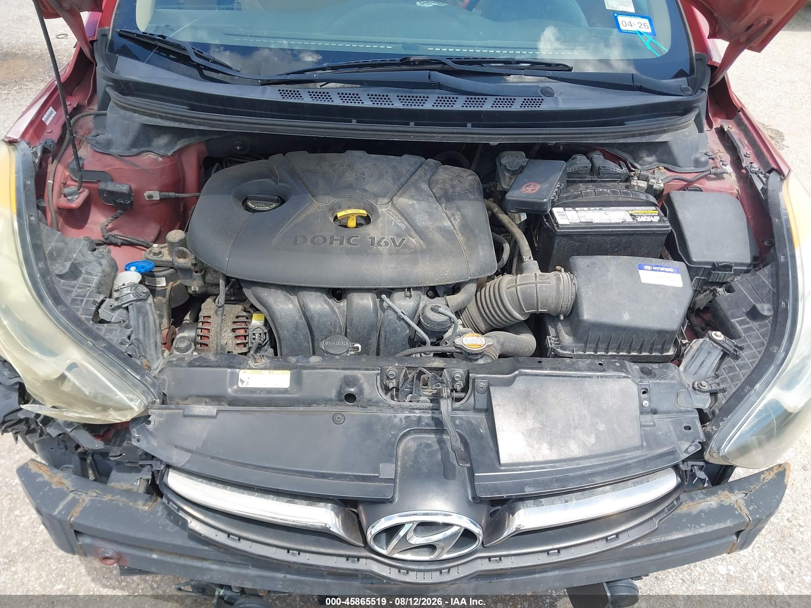 2012 Hyundai Elantra Limited (ulsan Plant) Red vin: KMHDH4AE0CU186871